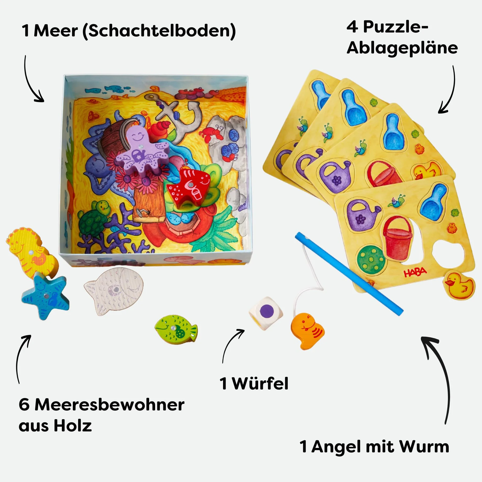 Haba 4983 Fische angeln - Juego educativo de destreza (en alemán) , color/modelo surtido