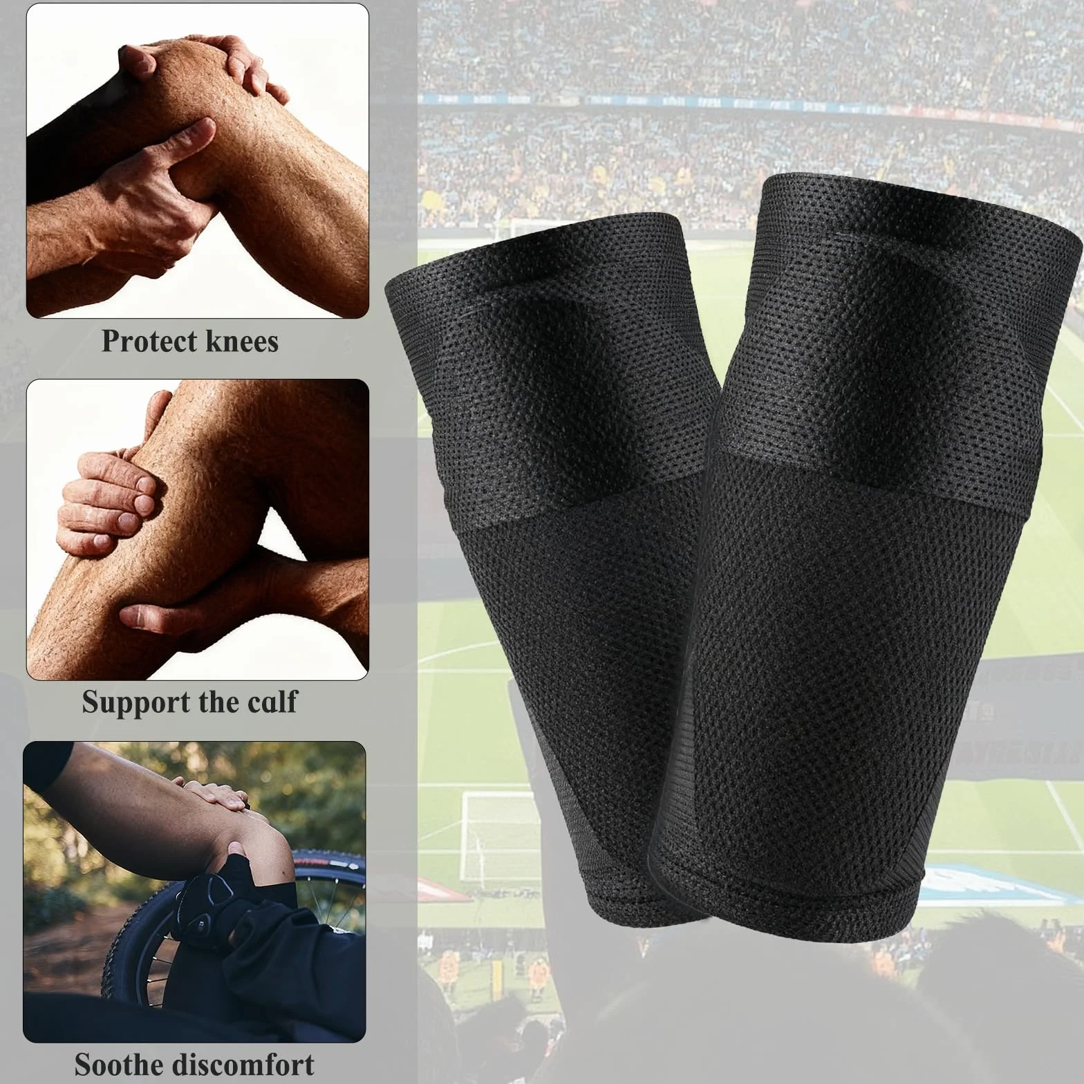 Zorplex Espinilleras de Fútbol con Calcetines Incorporados para Niños y Adultos
