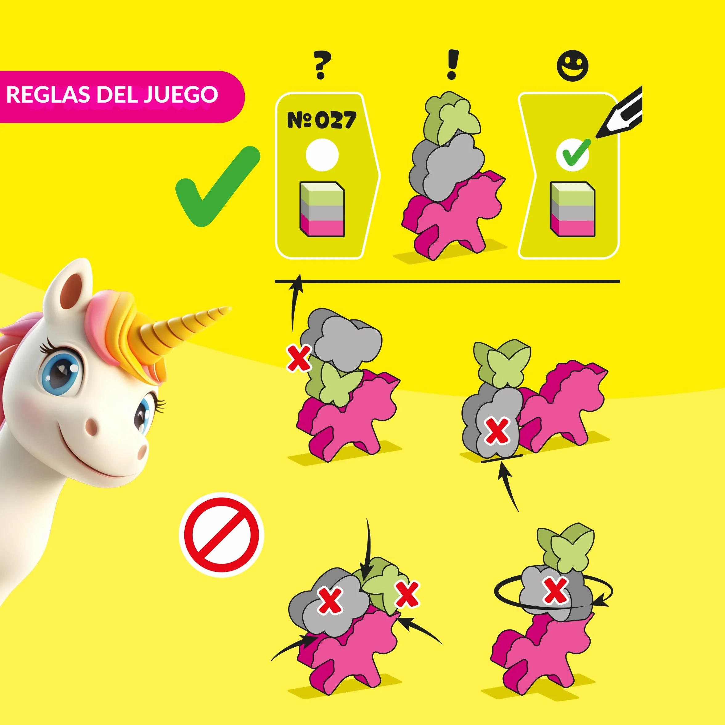 HABA 2013866001 - Stacking Challenge Unicorns, Juego Infantil con retos de apilar, Solitario, de Viaje. Más 6 años