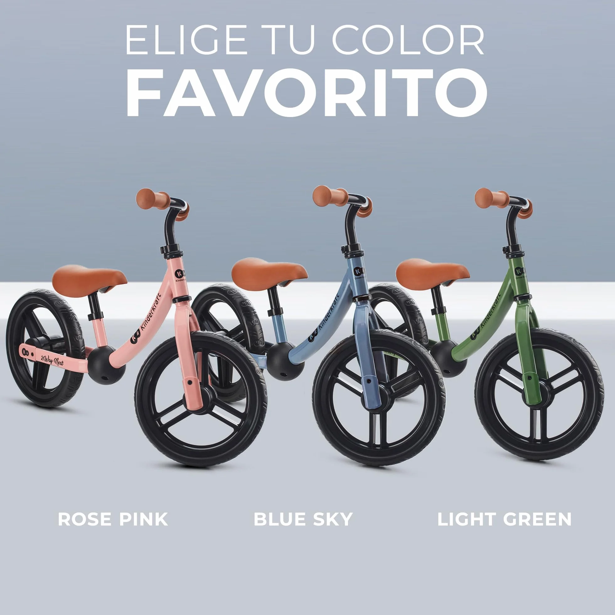 Kinderkraft, 2WAY Next Bicicleta sin Pedales, Bicicleta Infantil, Bici Bebe, Cuadro Bajo, Regulable, Sillín Blando, A Partir de 2 años hasta 35 kg, Rosa