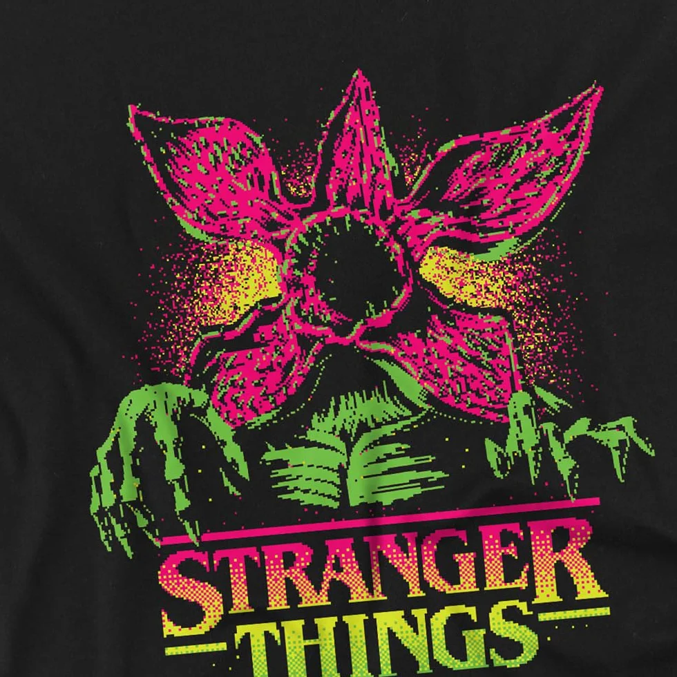 Stranger Things Neon Demogorgon Kids T Shirt Black Unisex