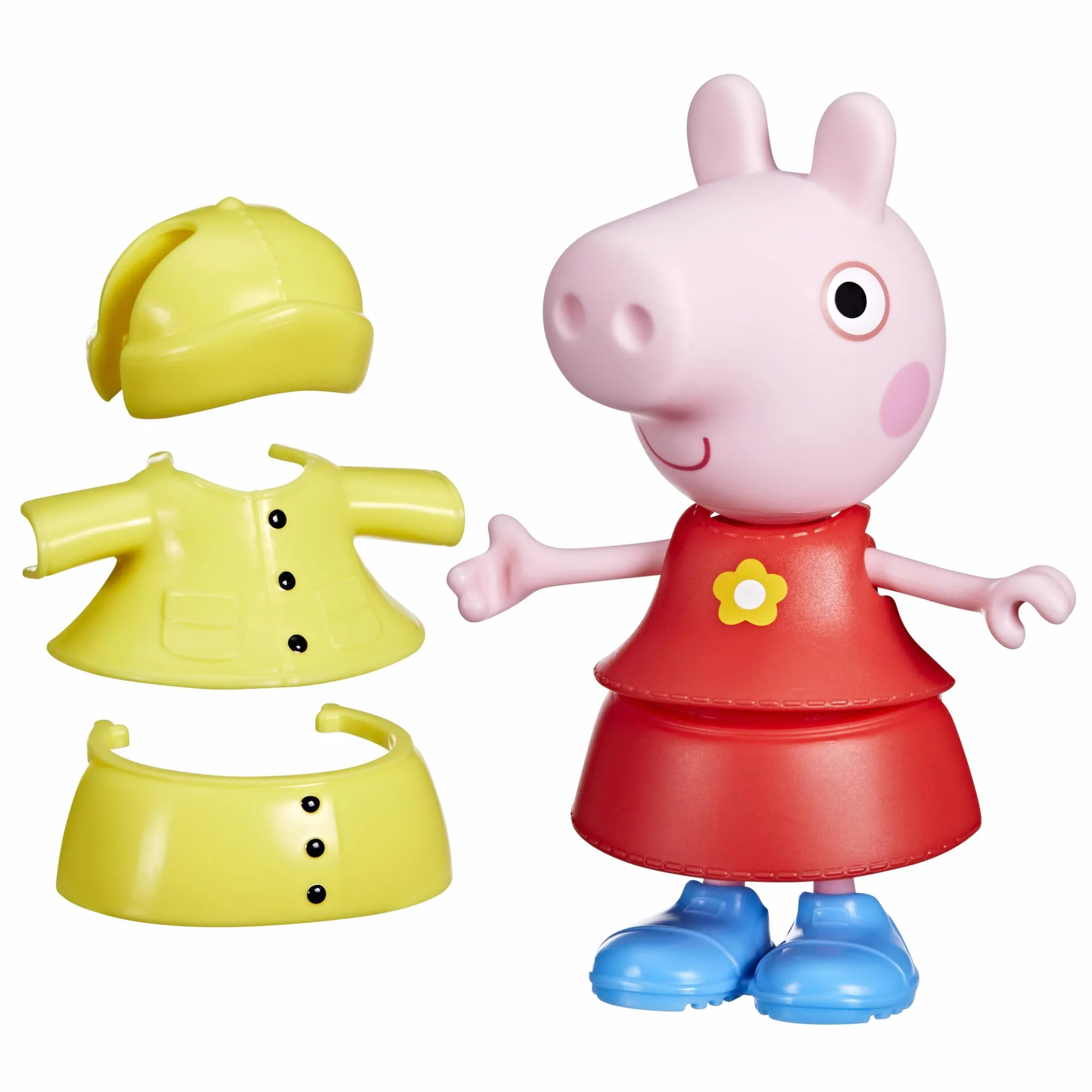 Hasbro Peppa Pig, Estilos Divertidos en Días de Lluvia, Muñecas para Niñas y Niños de 3 Años, Juguete con Accesorios, Traje de Color Amarillo, Inventar Historias, Reyes Magos