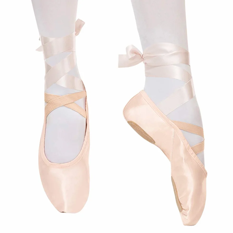 Bezioner Zapatillas de Ballet Suela Partida Satín Zapatos de Danza y Gimnasia