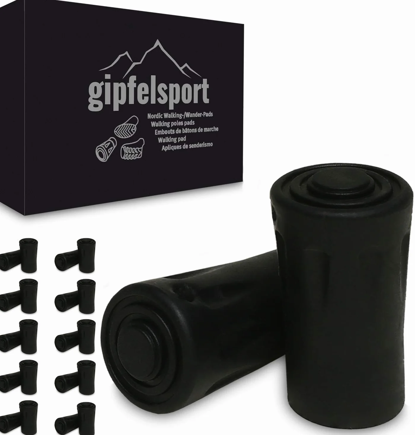 Gipfelsport Tampones de Goma para Marcha nórdica - Almohadillas para Bastones de Marcha nórdica