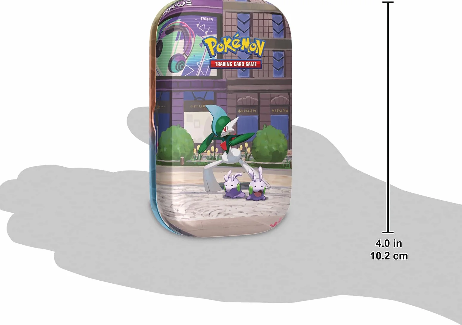 Pokémon JCC Minilata Ciudad Luminalia Gallade Goomy 2 Sobres Mejora 1 Tarjeta Ilustrada 1 Pegatina