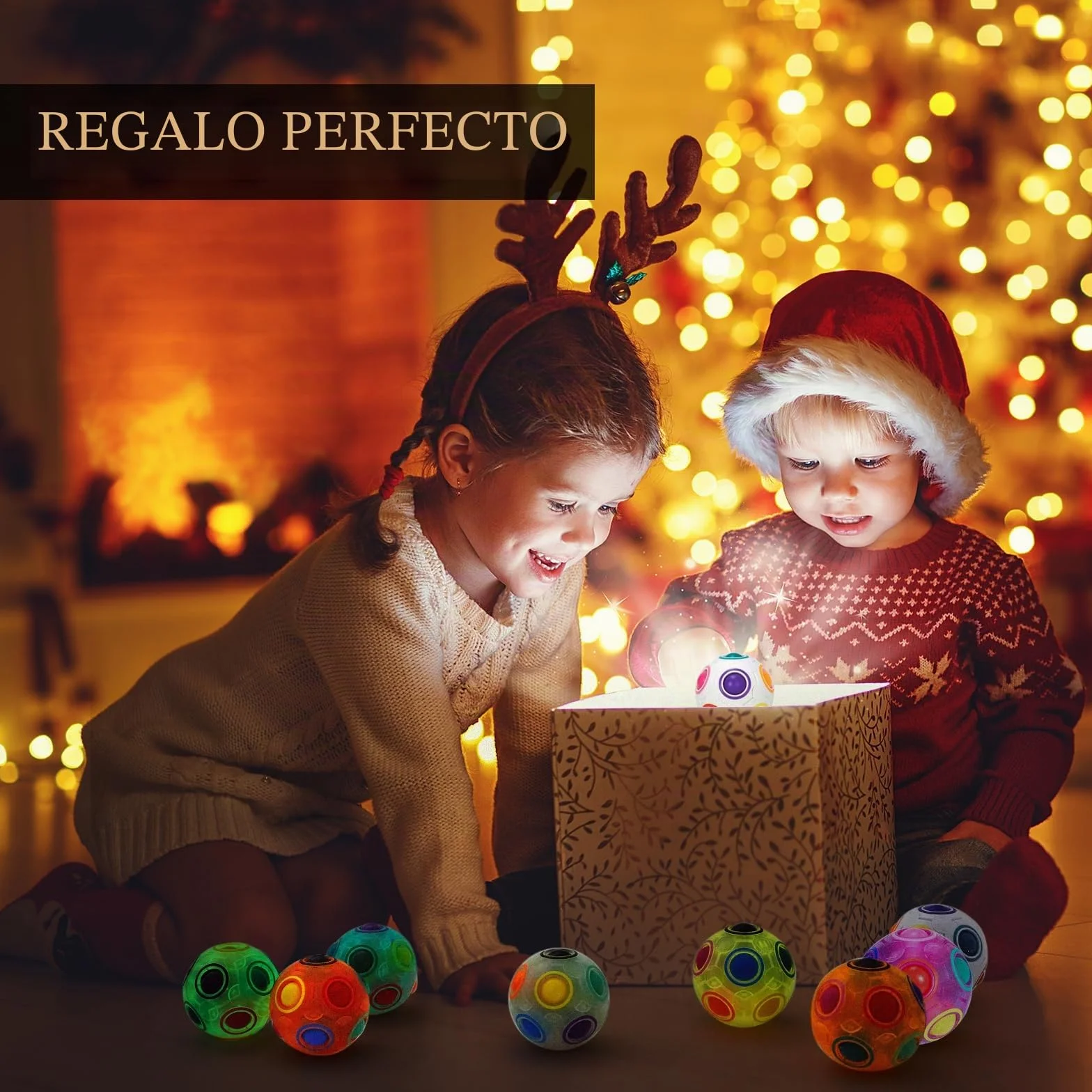 ROXENDA Rainbow Ball Magic Ball, Puzzle Brain Teaser y Bola de Estrés para Niños y Adultos