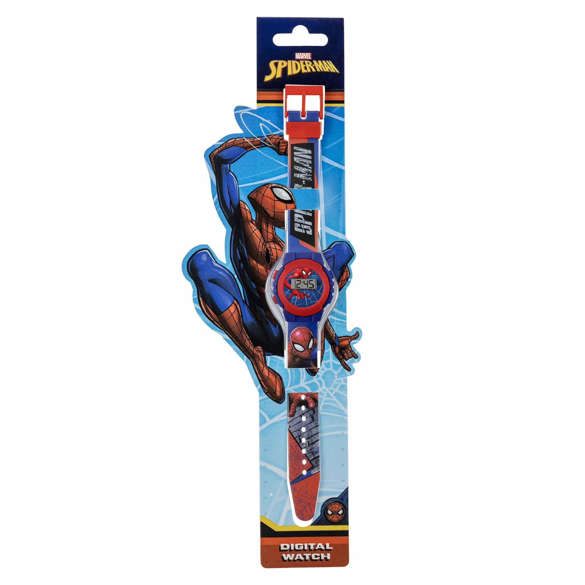 Spiderman SPD4972 Reloj Digital de Cuarzo para niños Azul y Rojo Pulsera