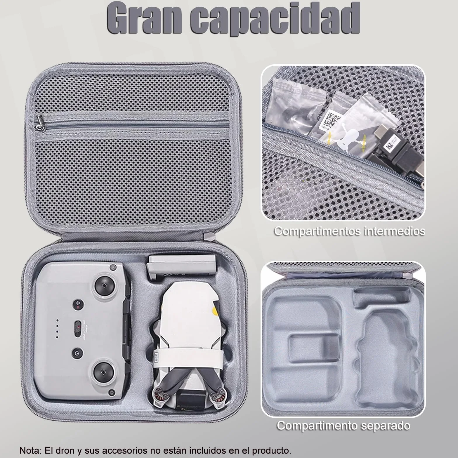 Bolsa de Almacenamiento para dji Mini 4K /Mini2 SE/Mini 2 Drone | Bolsa Mini 4K, Bolsa de Viaje compacta，Caja de Almacenamiento, Bolsa de Transporte, Gris