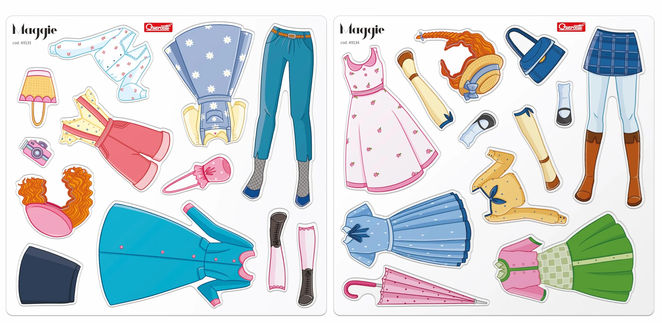 Quercetti - 2927 Magnetic Fashion - Maggie, Muñecas Fashion para Vestir