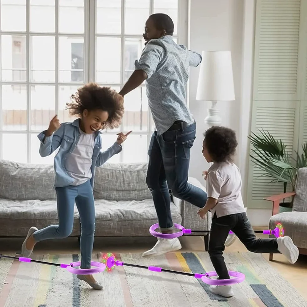Shine Bola de Salto de Tobillo LED Intermitente Plegable Colorido Flash para Niños