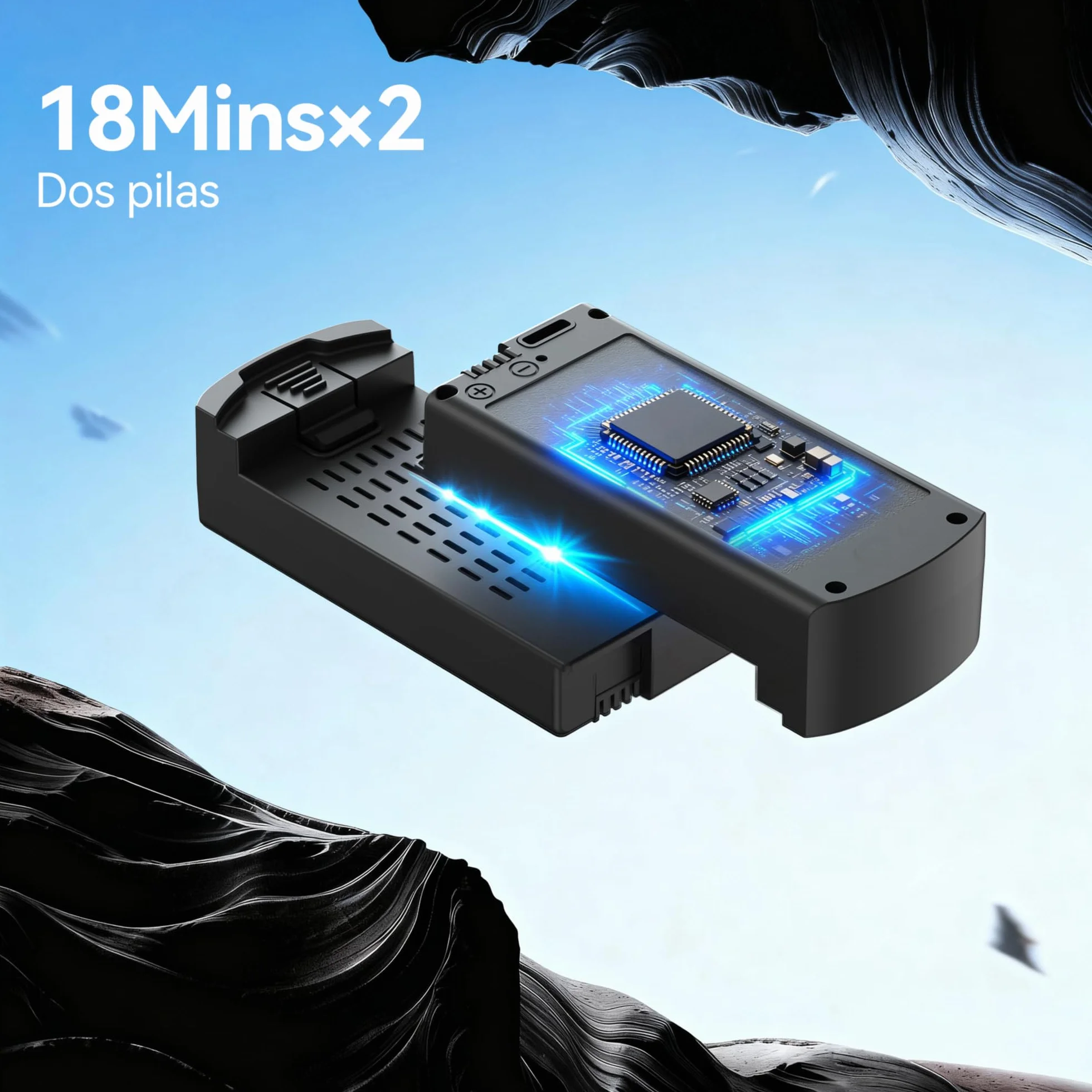 H867 Drones con Cámara 4K para Adultos y Principiantes, Motor Sin Escobillas, 36 Min de Vuelo (2 Baterías), Volteretas 360°, Cuadricóptero RC Plegable(Negro)(Estándar)