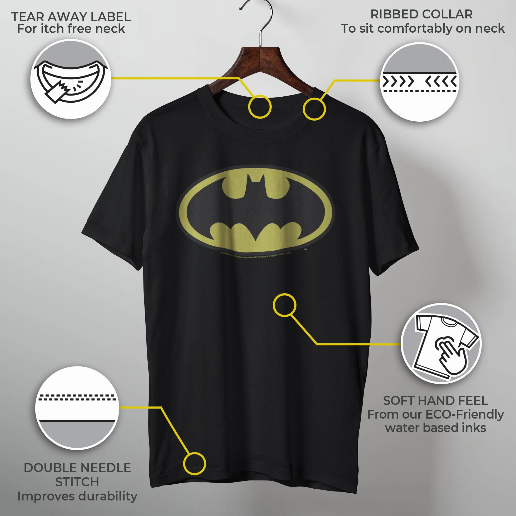 DC Comics Batman Bat Logo Camiseta Hombre