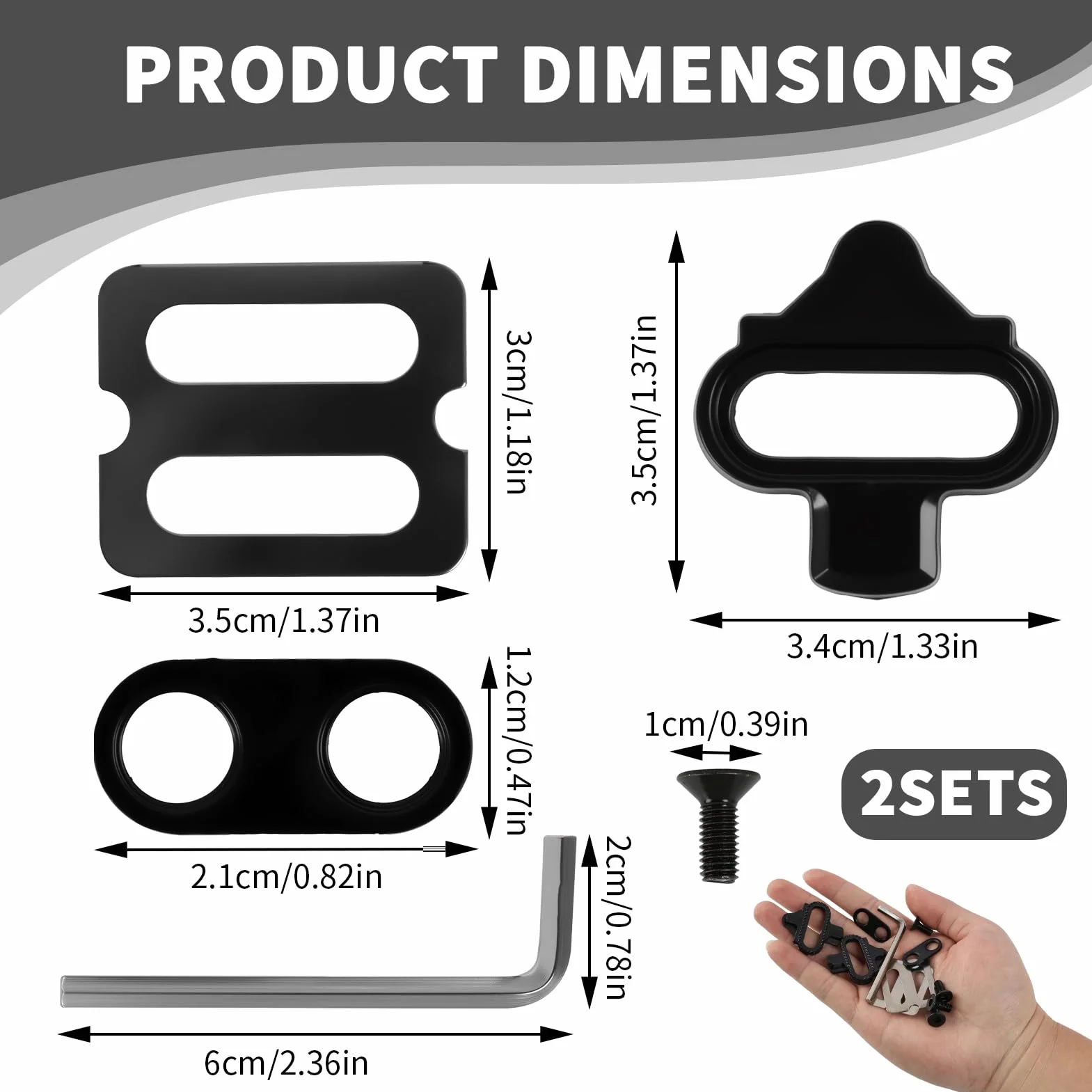 Zapatas para bicicleta compatibles con Shimano SPD SH51, tacos SPD antideslizantes, fijación 2 agujeros