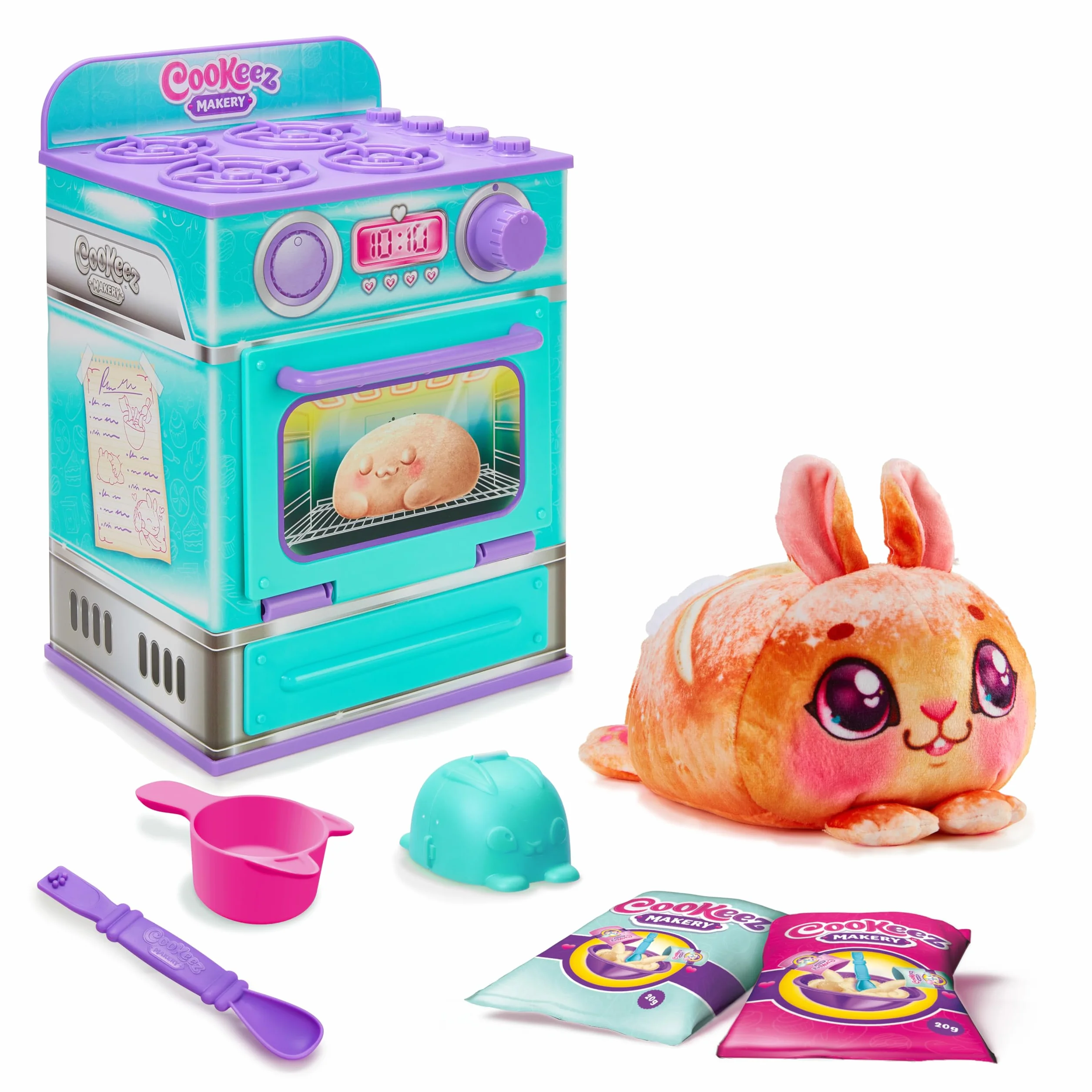 Horno de Cookeez Makery. Horno y Baked Treatz. ¡Mezcla y CREA a tu Mejor Amigo! Mete la Masa en el Horno y se transformará en un Peluche Interactivo, calentito y perfumado. ¿Qué Peluche crearás?