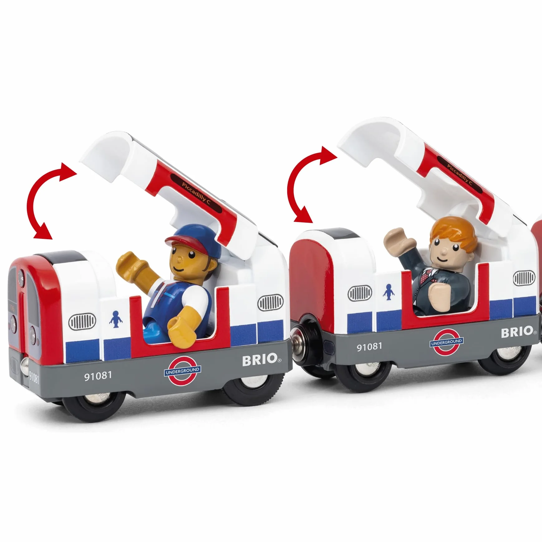 BRIO World - 36085 Trains of The World Londoner U-Bahn mit Licht und Sound | Spielzeugzug mit Licht & Sound für Kinder AB 3 Jahren
