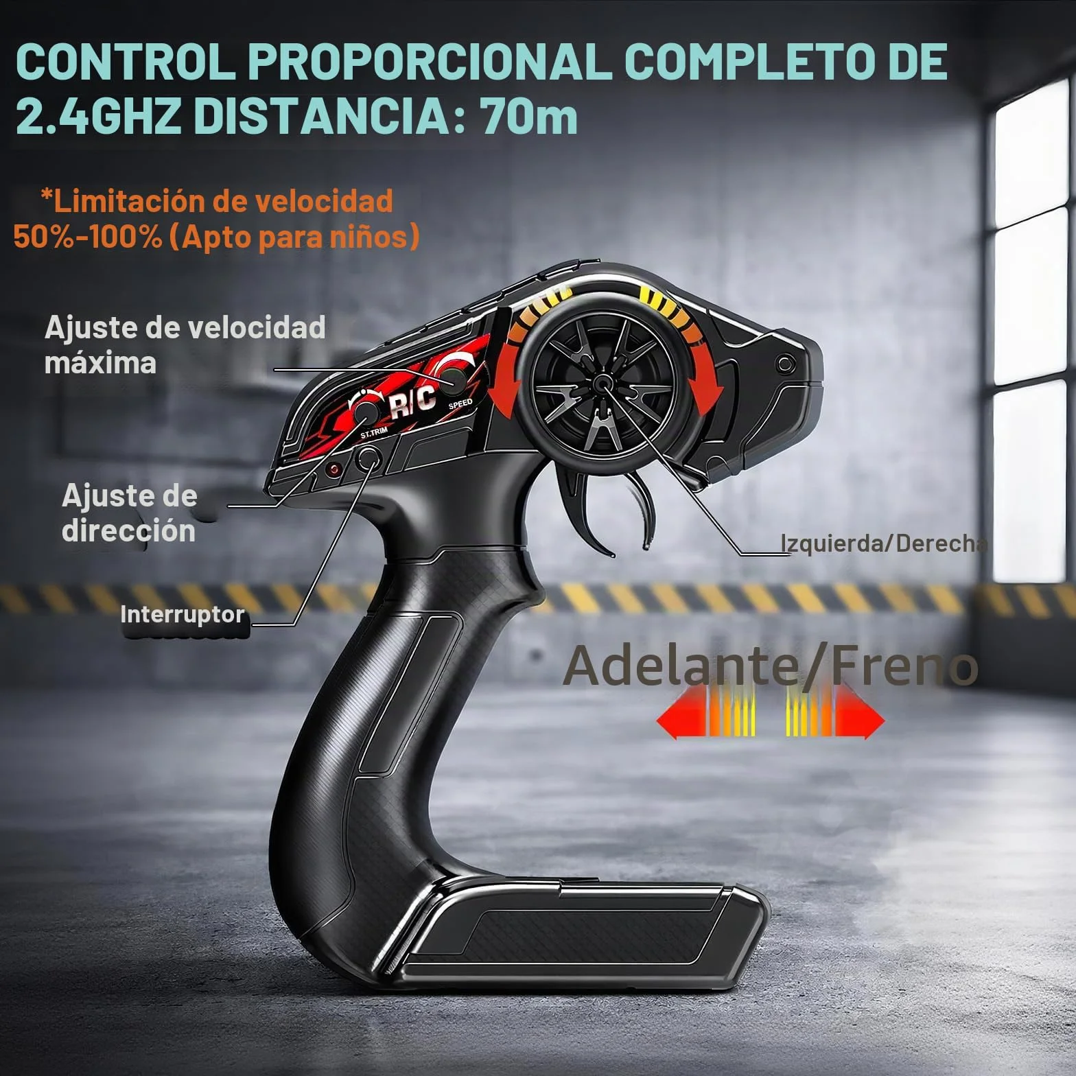 Coche Teledirigido 1:18 4WD 40 km/h Todoterreno 4x4, Coche Radiocontrol con 2 Baterías 7.4V 1300mAh, ESC Impermeable 2.4GHz, Doble Carrocería, Transmisión Metálica para Niños y Adultos