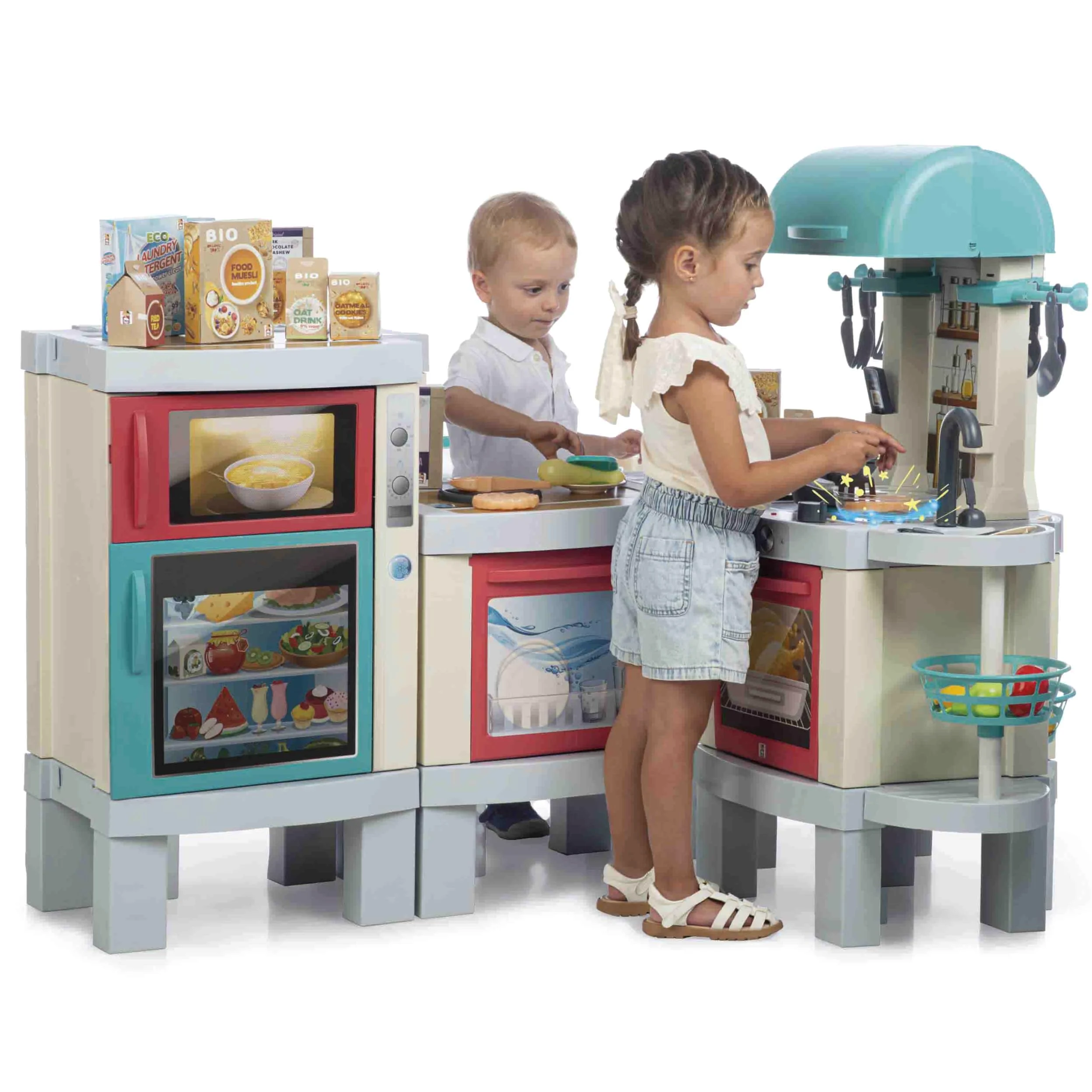 Chicos - Cocina de Juguete 3en1 Kitchen XL | Cocinita Infantil con Luces, Sonidos y Efecto Real | Barbacoa Transformable, 31 Accesorios, Tecnología Fotocromática | Niños 3 4 5 Años (85124)