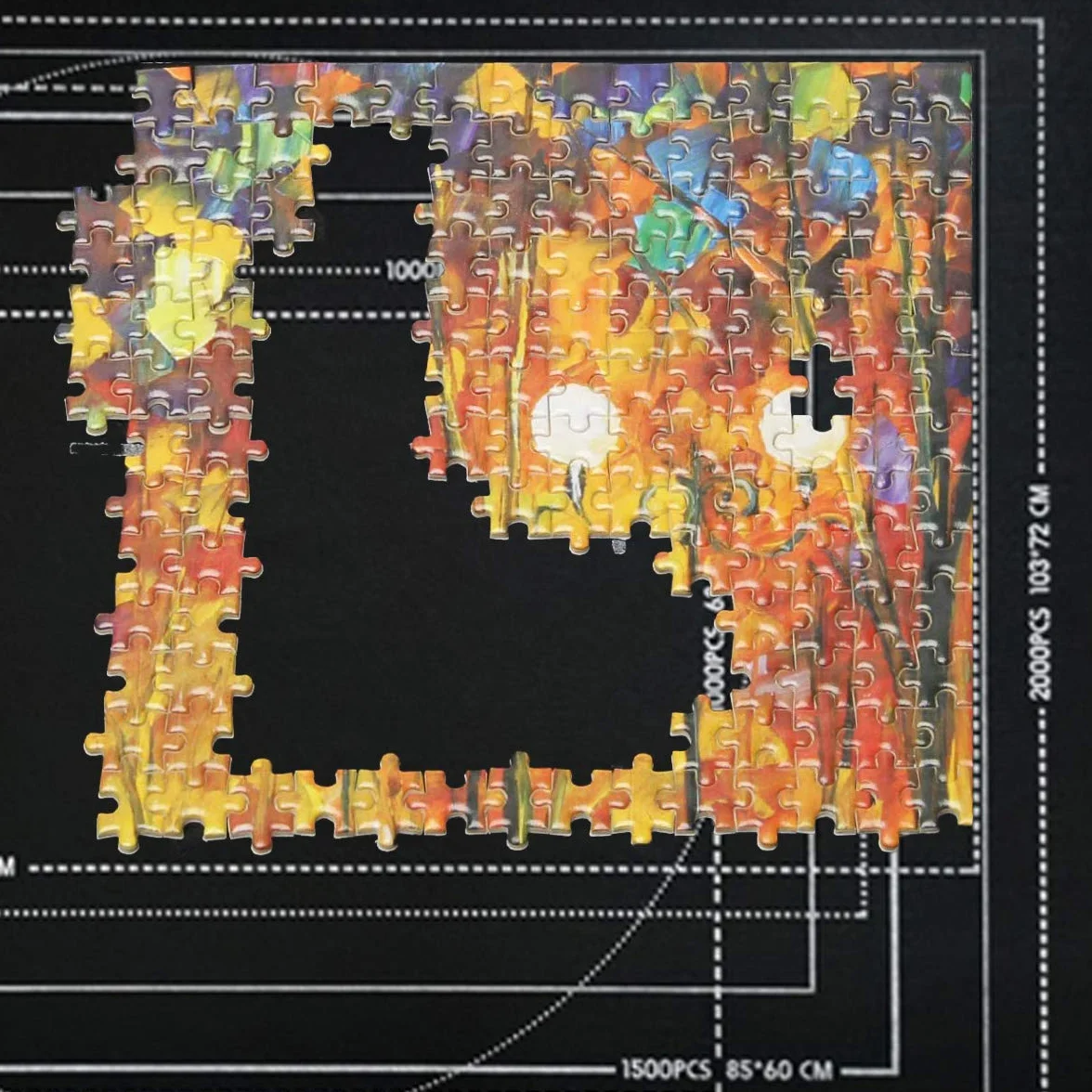 Tapete Puzzle 2000 Piezas,Tapiz Puzzle Enrollable,80 * 120CM para 1000 1500 2000 Piezas,con 4 Clasificadores