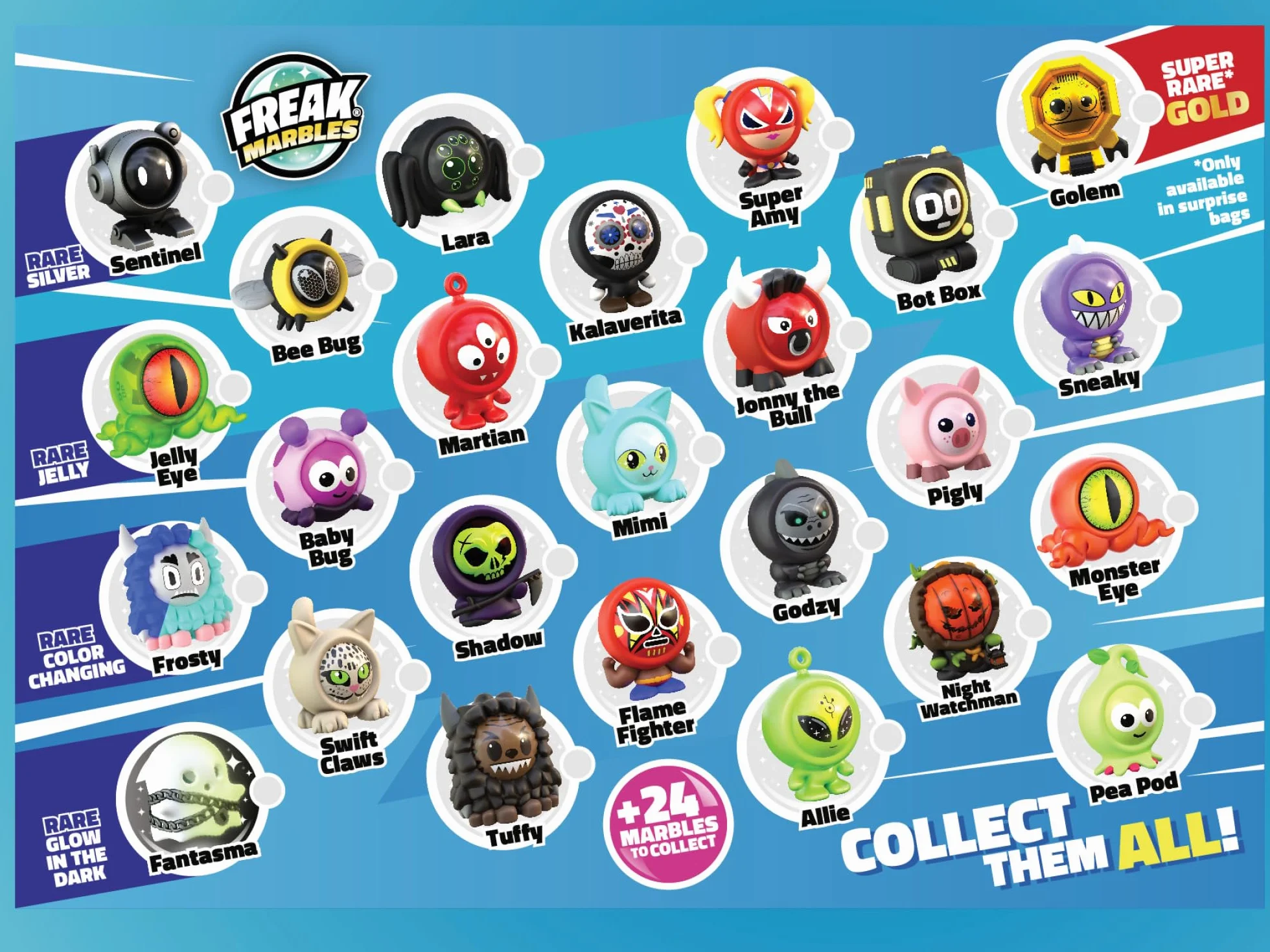Freak Marbles Bolsa de malla con cordón | Colecciona, Juega y Comparte | Contiene 3 canicas y 3 skins