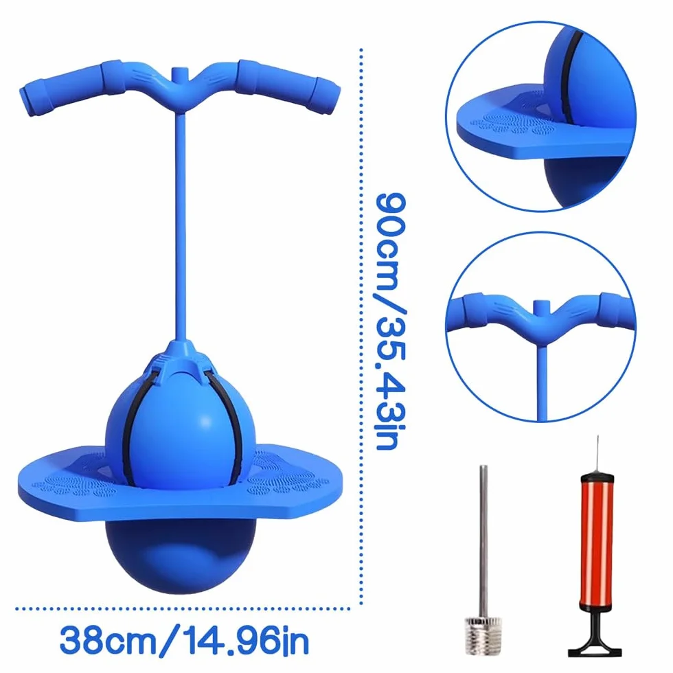Balón Saltarín Equilibrio Niños Balance Jumping Ball Pelota Saltarina con Asa Antideslizante Pelota Saltarina con Mango para Interior Exterior Gimnasio Hogar Sala de Estar