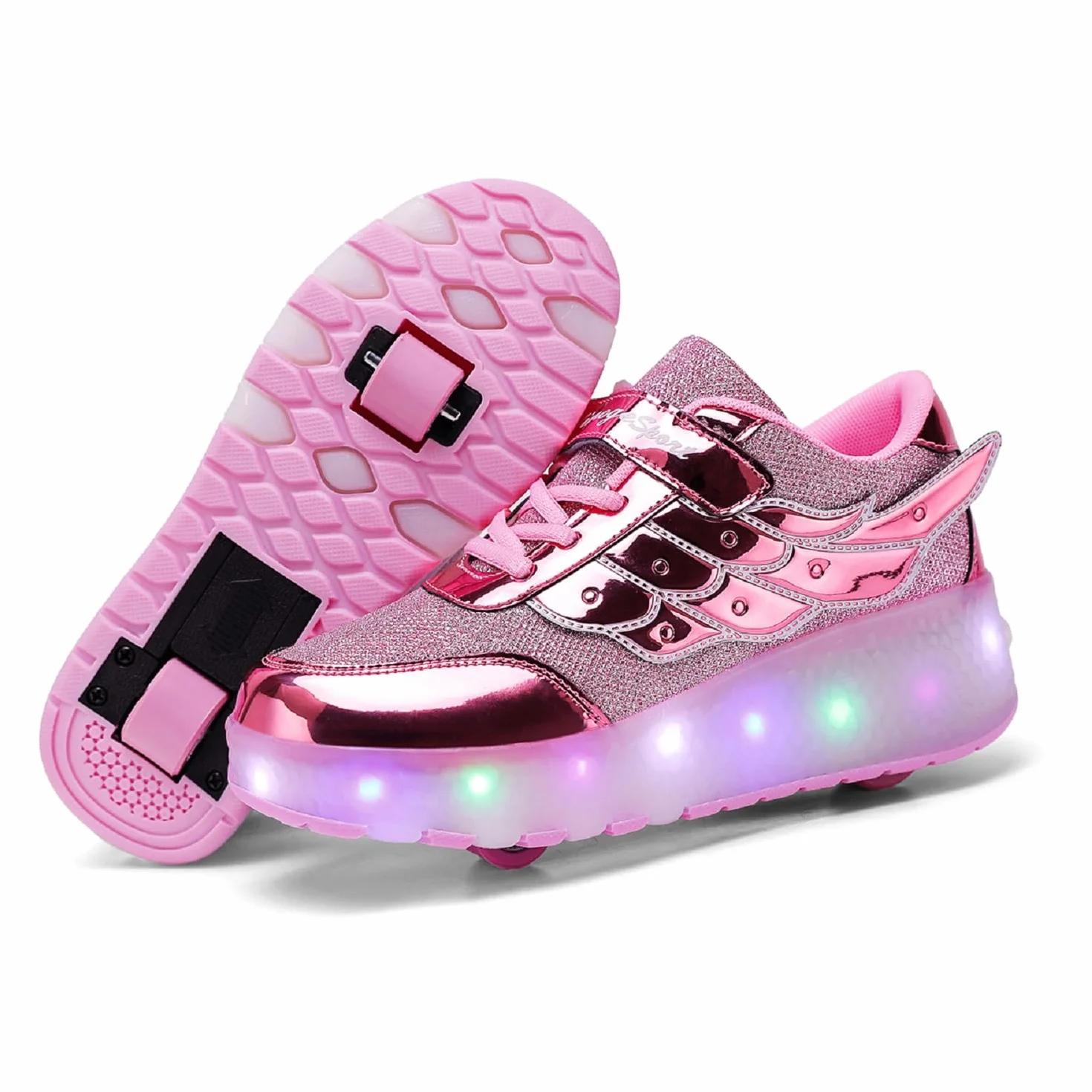 Zapatos de Skate LED Recargables con Luces Coloridas Parpadeantes para Niños