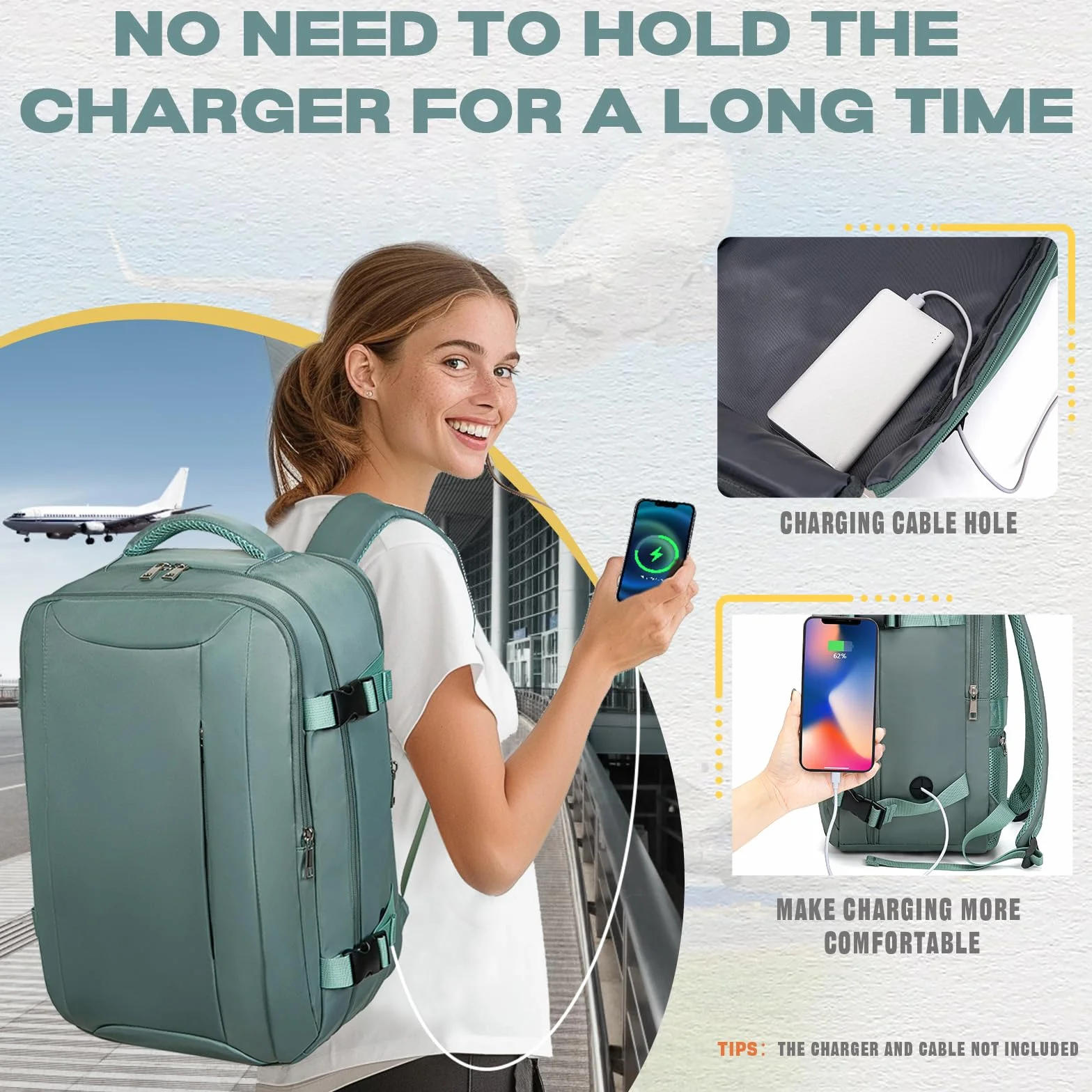 VMIKIV Mochila 40x30x20 Mochila Viaje Cabina Avion 40x20x25 para Ryanair Vueling Wizz Air Equipaje de Mano con Bolsillo Antirrobo Mochila Resistente al Agua con Compartimentos