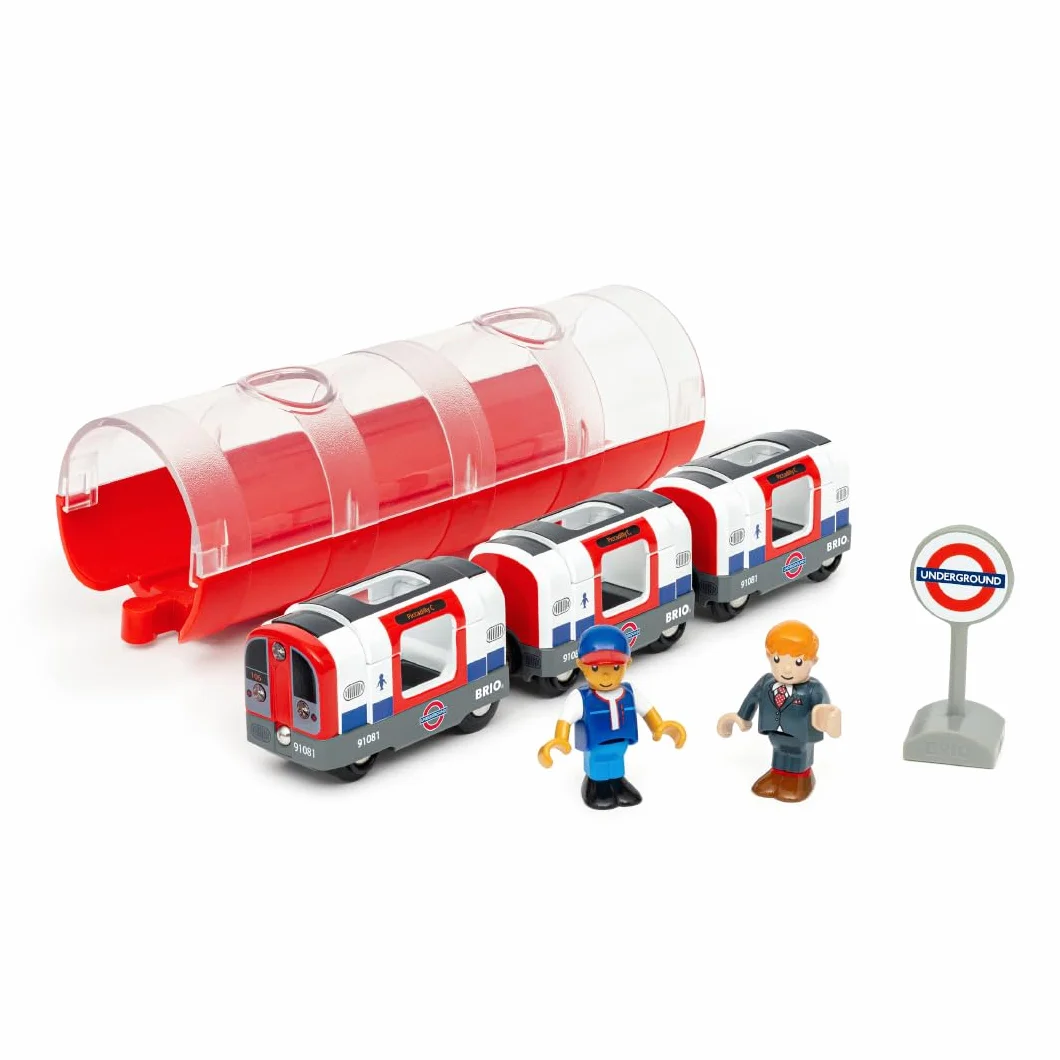 BRIO World - 36085 Trains of The World Londoner U-Bahn mit Licht und Sound | Spielzeugzug mit Licht & Sound für Kinder AB 3 Jahren