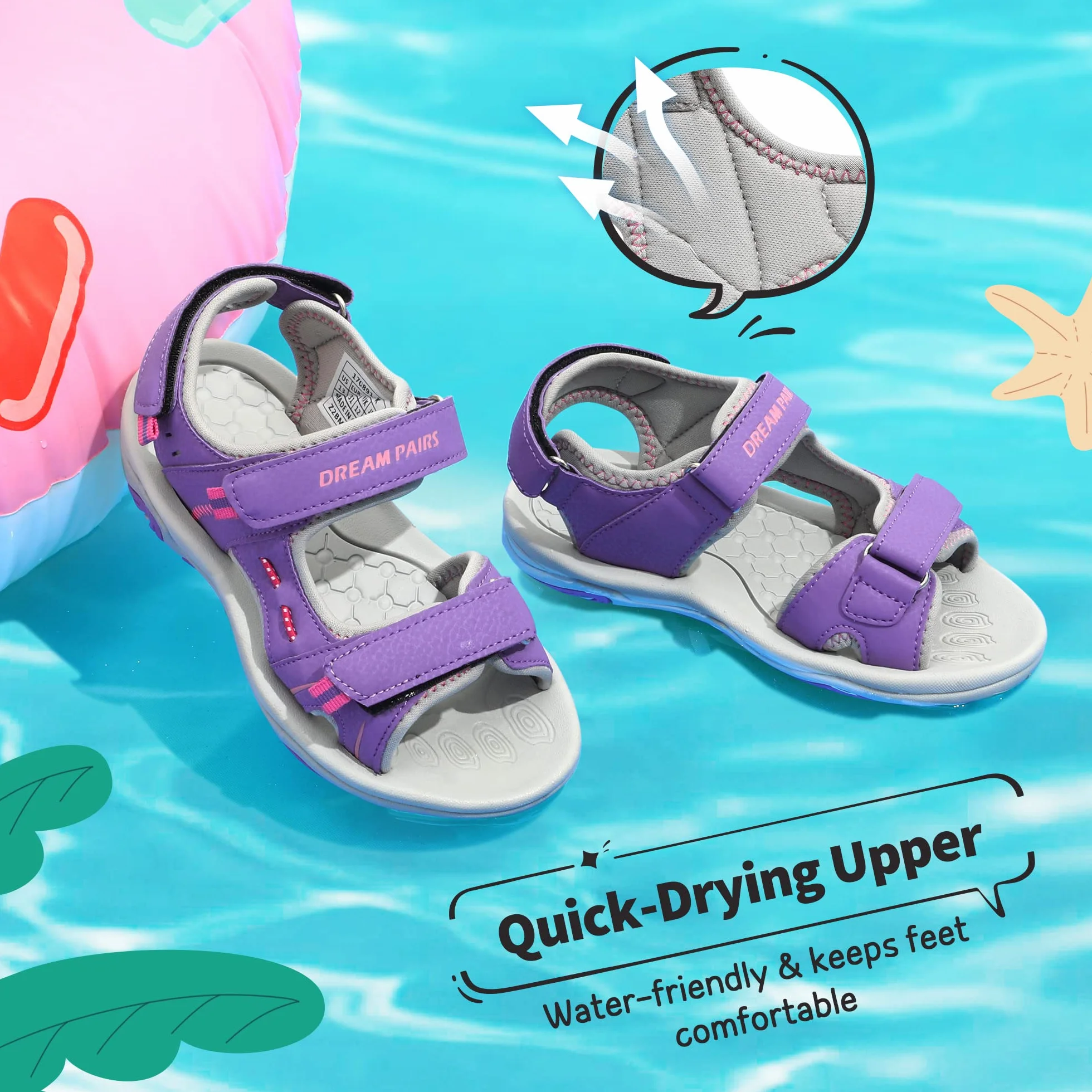 DREAM PAIRS Sandalias Deportivas para Niñas y Niños Verano Atléticos al Aire Libre Senderismo Playa
