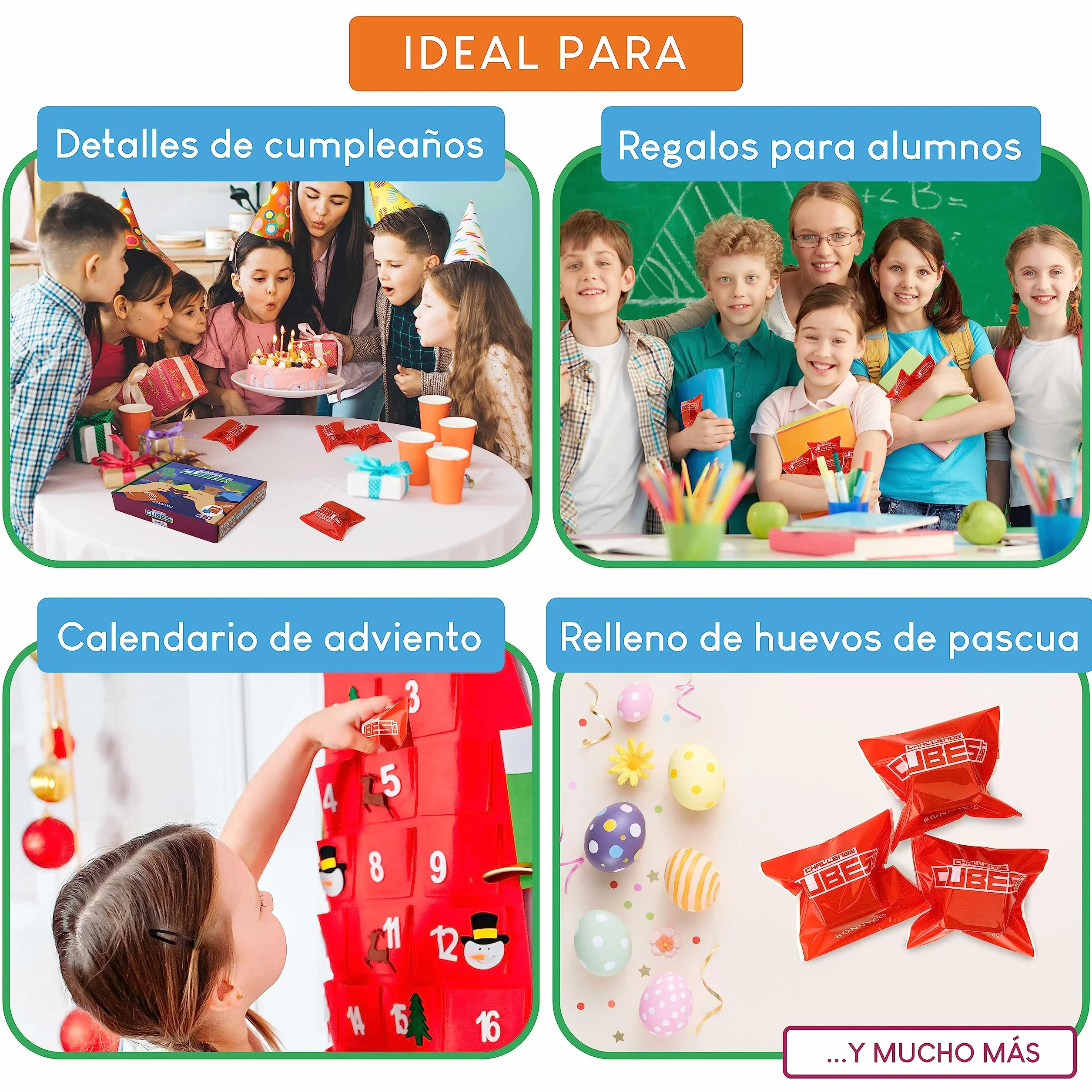 BONNYCO Cubos Rompecabezas Niños Pack 30 Regalos Cumpleaños Niños Colegio. Detalles Cumpleaños Infantil, Relleno Piñata. Regalitos Invitados, Regalos Alumnos Primaria. Mini Juegos para Regalar