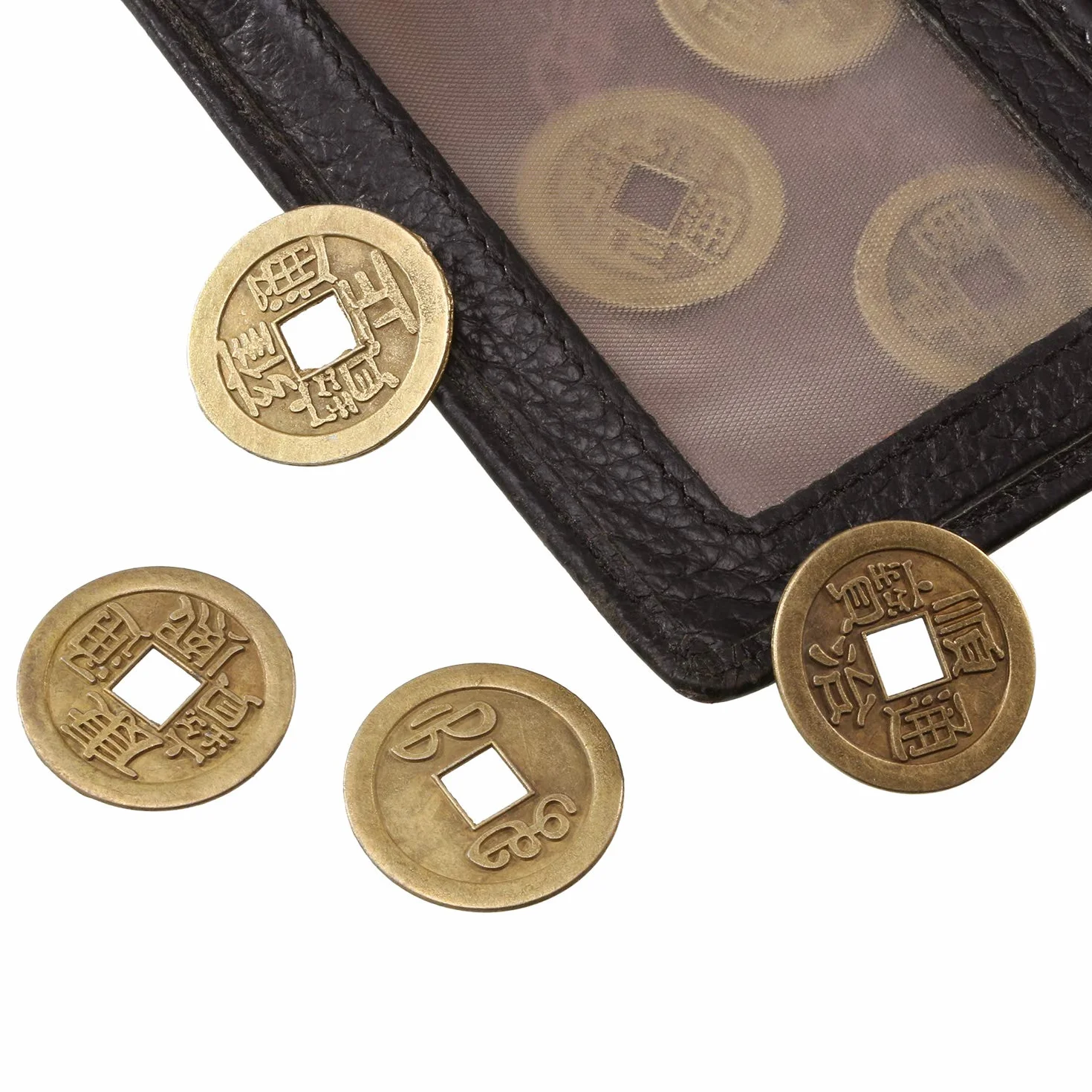 50 Piezas 1 Pulgada de Moneda Feng Shui China Moneda I Ching y 5 Juegos de Moneda de Riqueza con Cuerda Roja para Riqueza y Buena Suerte