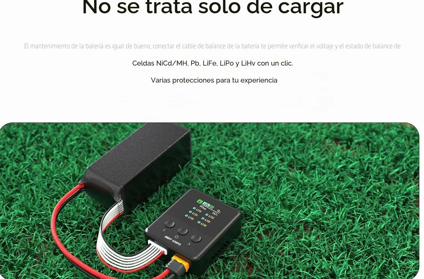 ISDT 608PD Cargador de Batería Lipo DC 6S/240W/10A USB C 100W/5A para Baterías RC Cargador de Equilibrio para Baterías Life/Lilon/LiPo/LiHV (1-6S), NiMH (1-16S), Pb (1-12S)