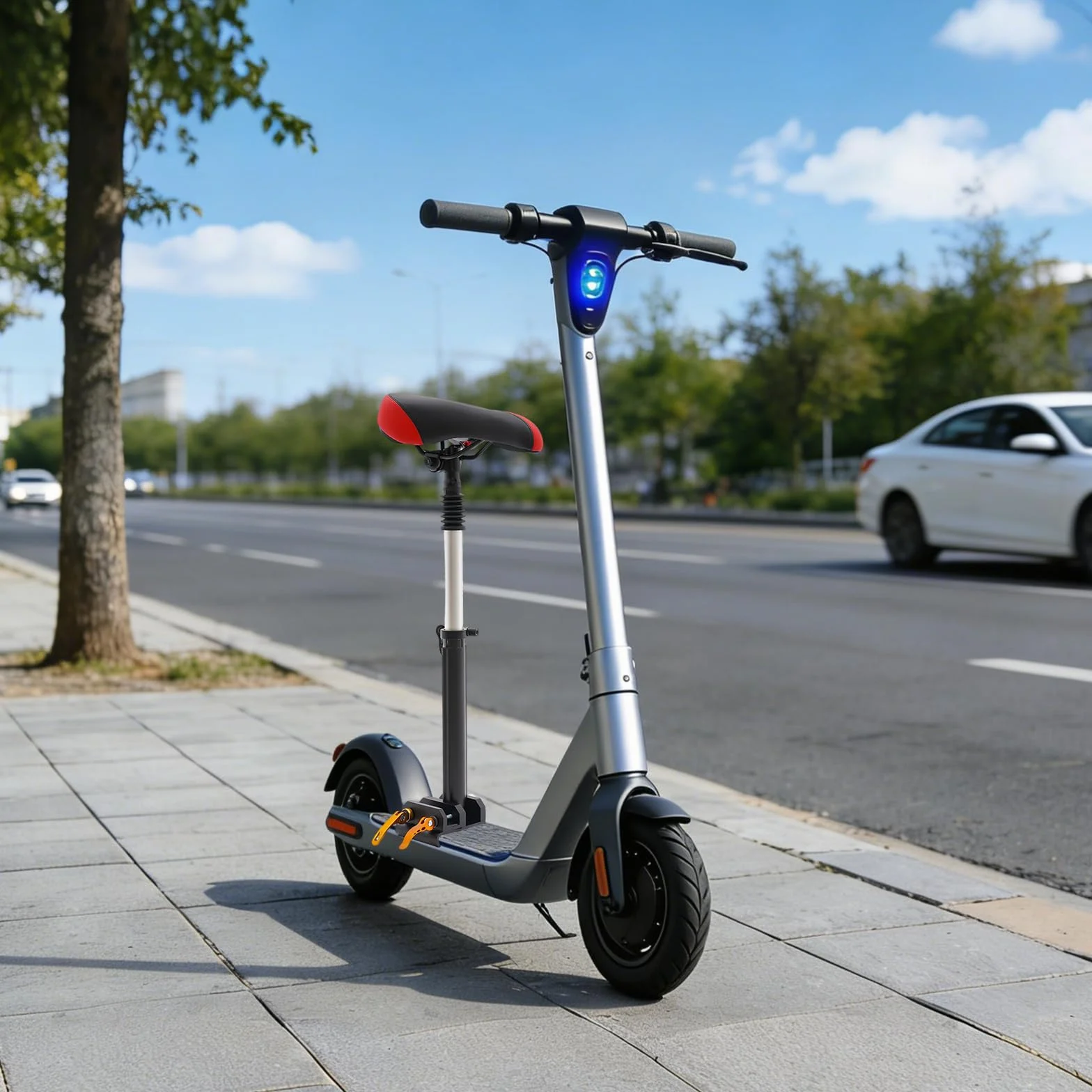 Sillín universal plegable para patinete eléctrico ajuste altura 40-60 cm transpirable poliuretano