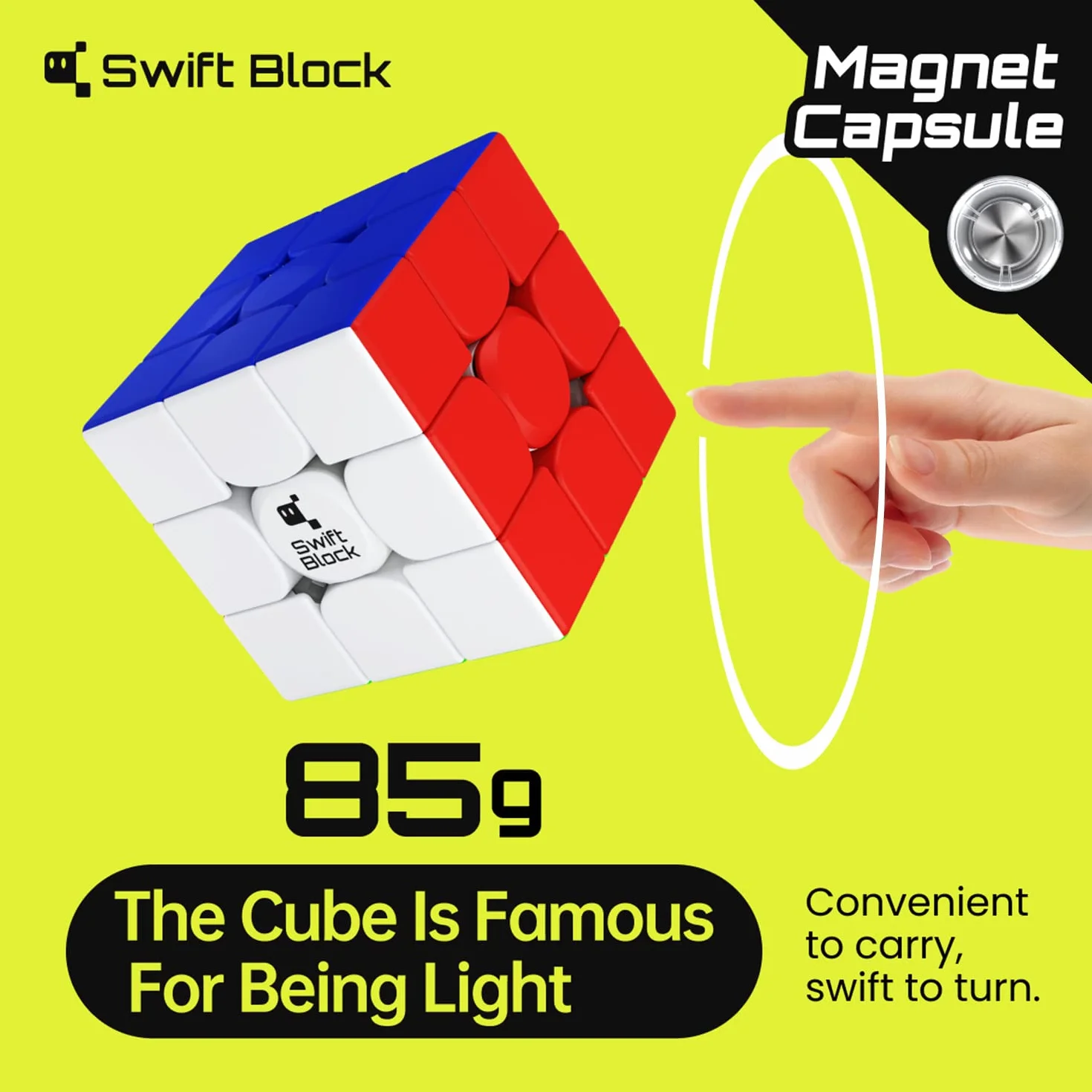 355S 3x3 Cubo de Velocidad Profesional para Competición con Imanes, Puzzle 3D para Niños y Principiantes,Juguete sin Pegatinas