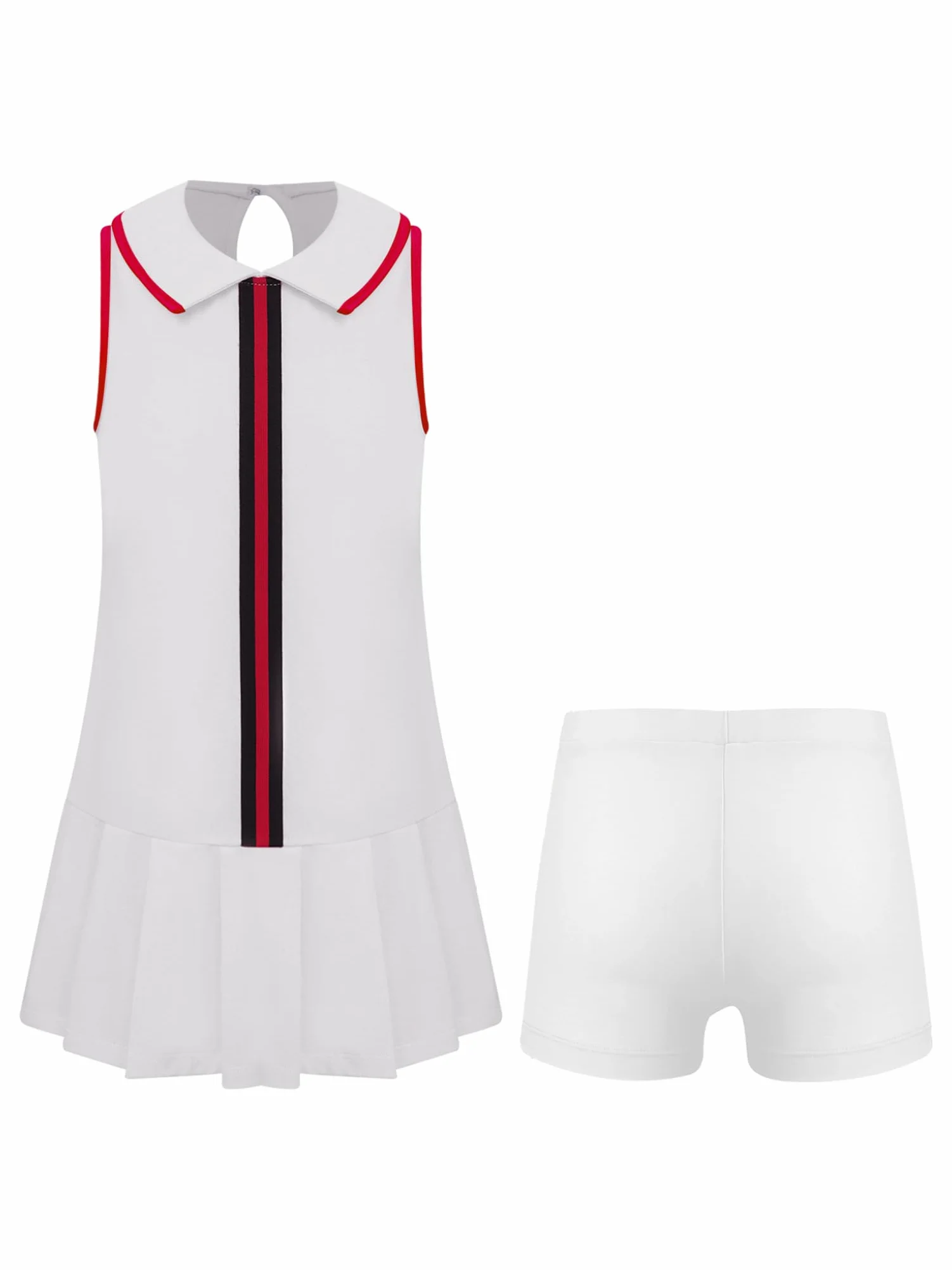 Conjunto de ropa de tenis para niños y niñas, sin mangas, con pantalones cortos