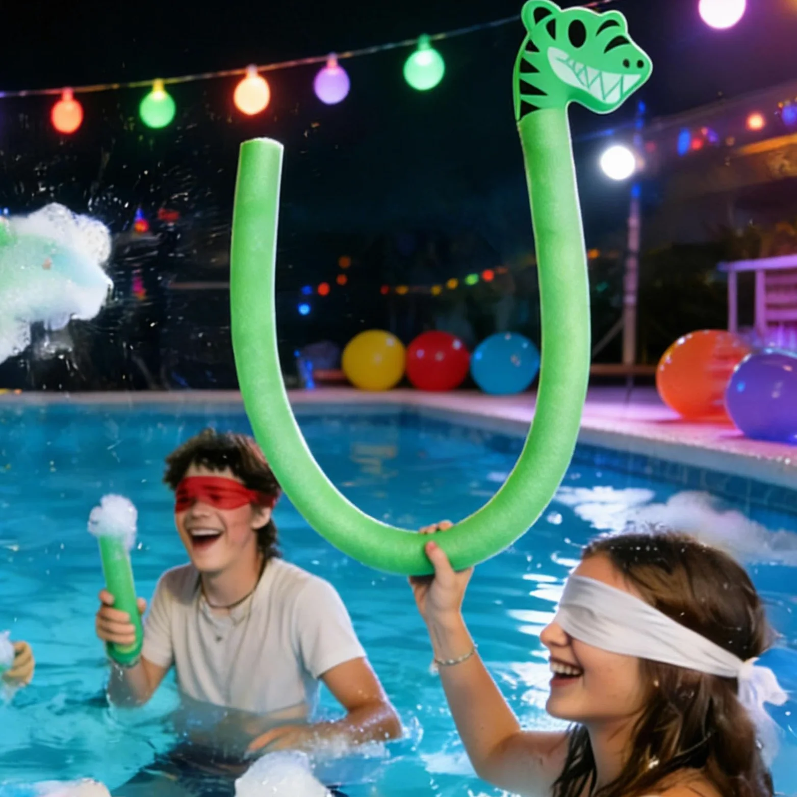 Juego de flotadores para Swim Noodles - Dispositivo de ejercicio flotante con diseño de cabeza de animal, varillas ligeras de espuma de soporte para piscina | Fiesta en la playa Vacaciones Vacaciones