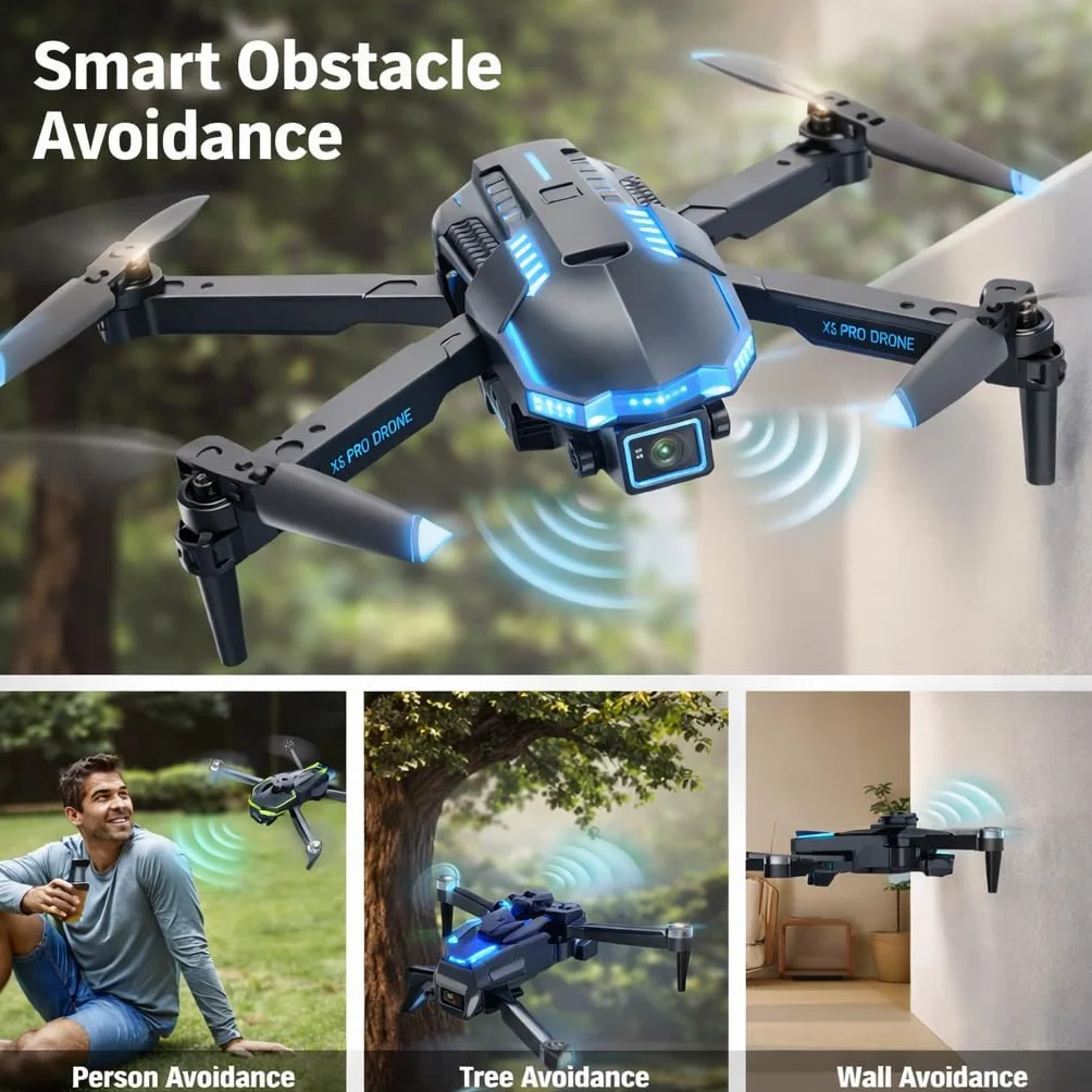 Drones con Camara 1080P Dron para Niños con Motor Brushless Drone FPV con 30min de Vuelo/Altitud Retención RC Quadcopter para Principiantes, Juguetes Regalo para Niños, Menos de 249g (White)