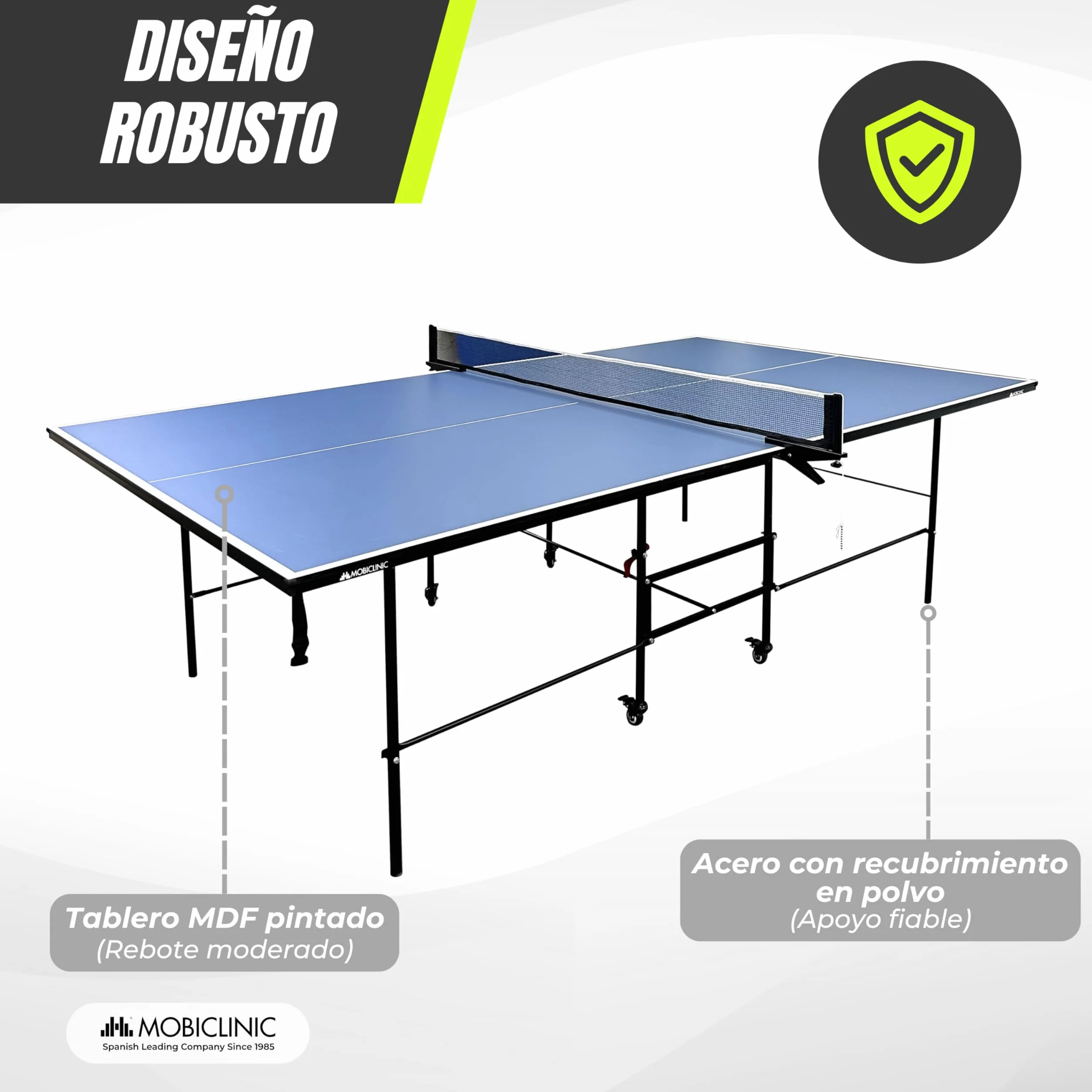 Mobiclinic Mesa de Ping Pong Plegable 274x152.5x76 cm Tokyo Azul