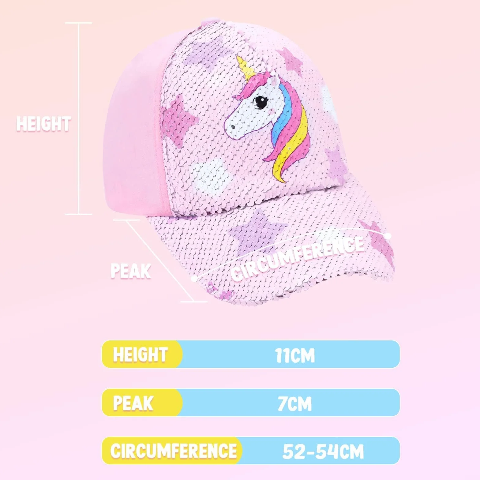 Gorra de Béisbol para Niñas Gorra de Camionero Ajustable con Visera de Sirena