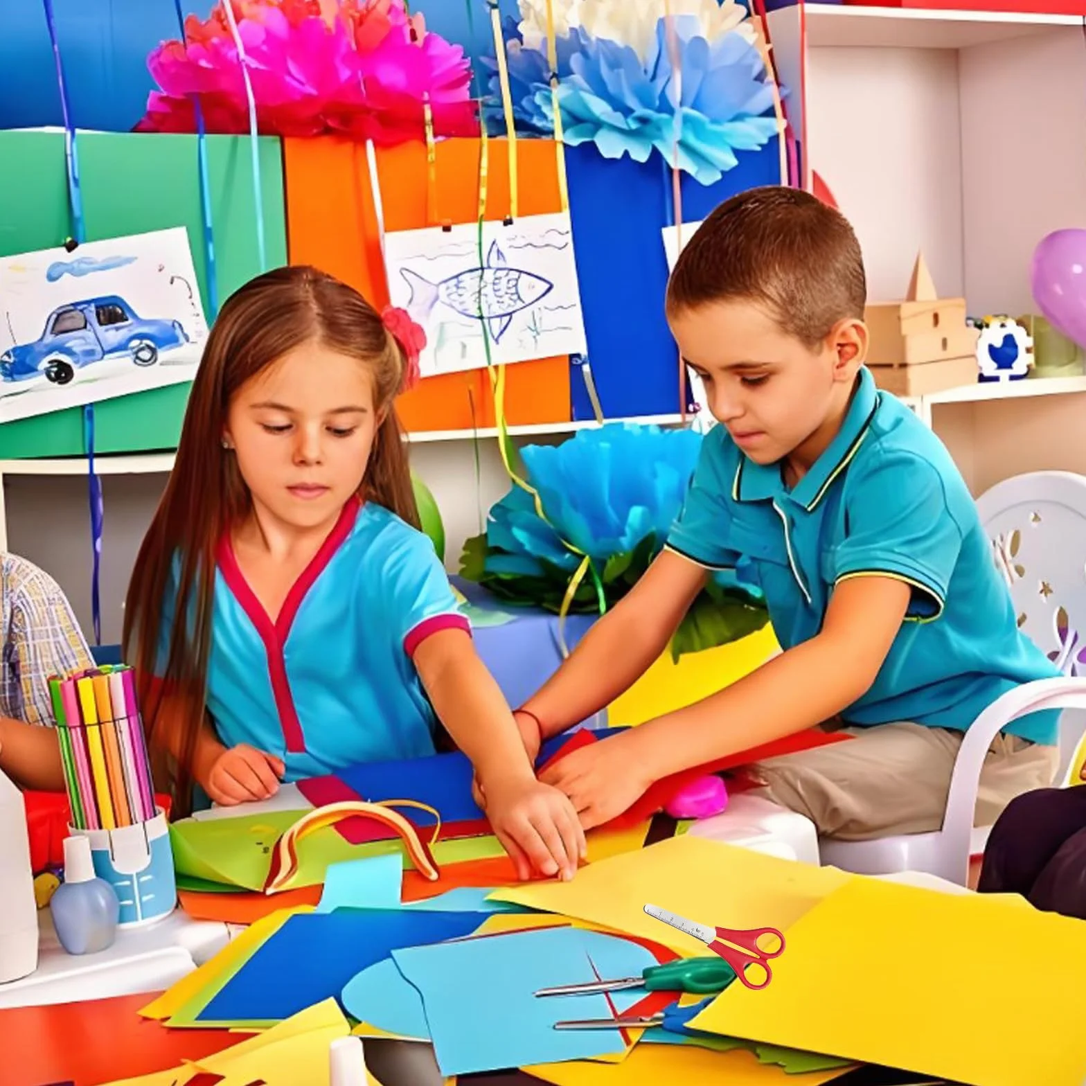 3 Piezas Tijeras Escolares Niños Manualidades, Tijeras Infantiles Punta Redonda, Seguridad, Centímetros, Para Arte De Recorte, DIY, Artesanía, Estudiantes, Papelería De Enseñanza