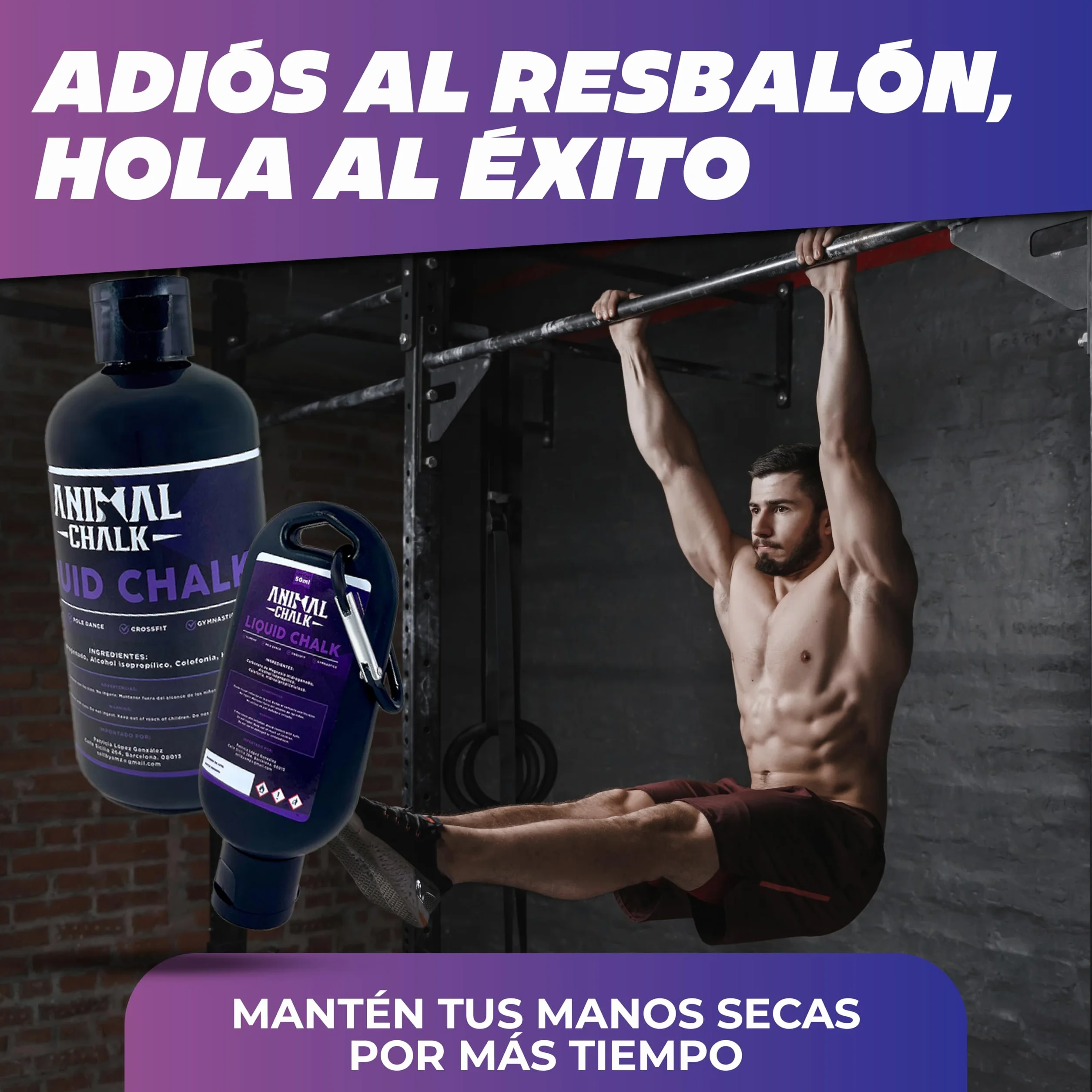 Magnesio Líquido Carbonato de Magnesio 250ml+50ml para Gimnasio Crossfit Escalada Calistenia Levantamiento de Pesas Agarre