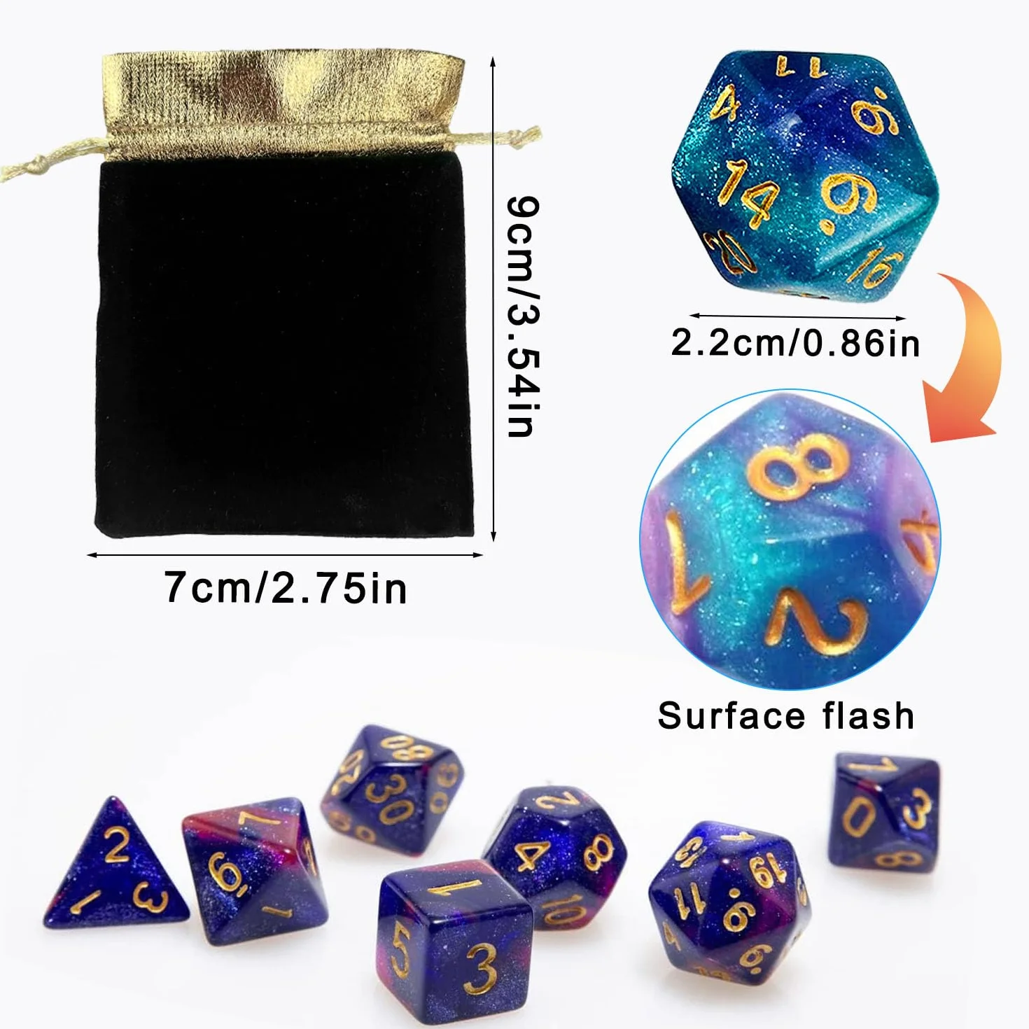 42 Piezas Dados Jdr, Poliédricos Dice, Acrílico, Reutilizable Dados de Juego, Desde Ldéal para Juegos de Compañía Juegos de Sociedad Mazmorras Dragones Juego Mágico (6 Colores)