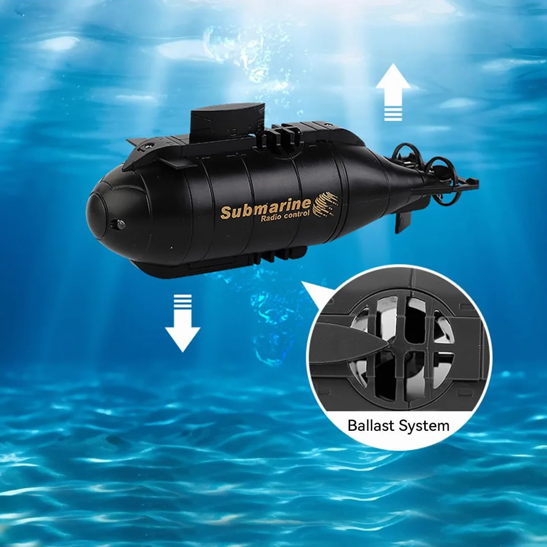 Mini submarino RC para adultos, control remoto de 6 canales, impermeable, barco de buceo para piscinas, bañeras, parques acuáticos, regalos de verano