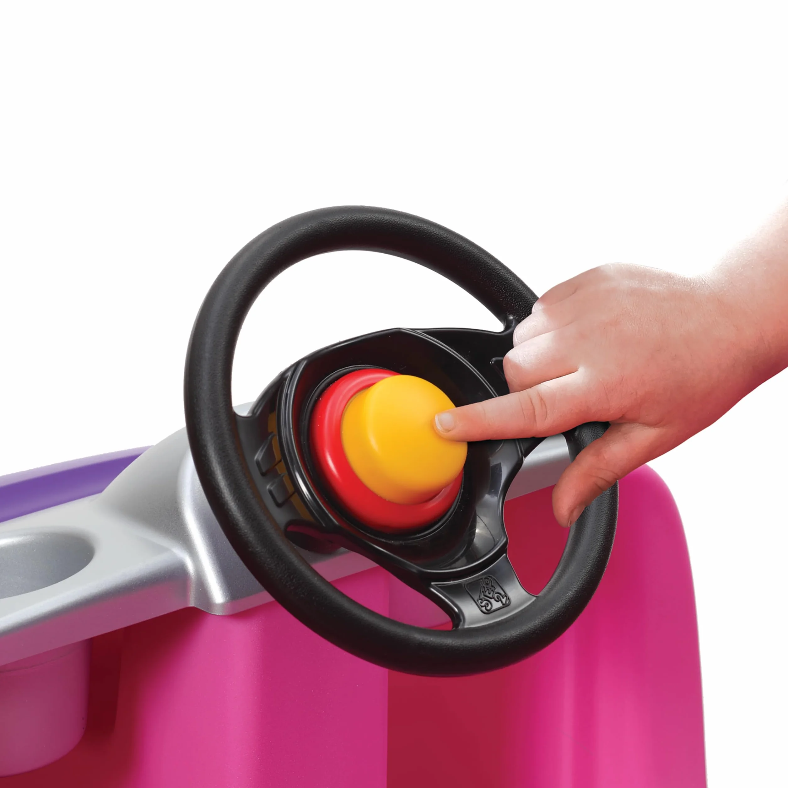 Step2 Whisper Ride Coche para ninos en Rosa | Carro Infantil con Barra de Empuje | Vehiculo para ninos/Juguete a Partir de 1.5 Anos