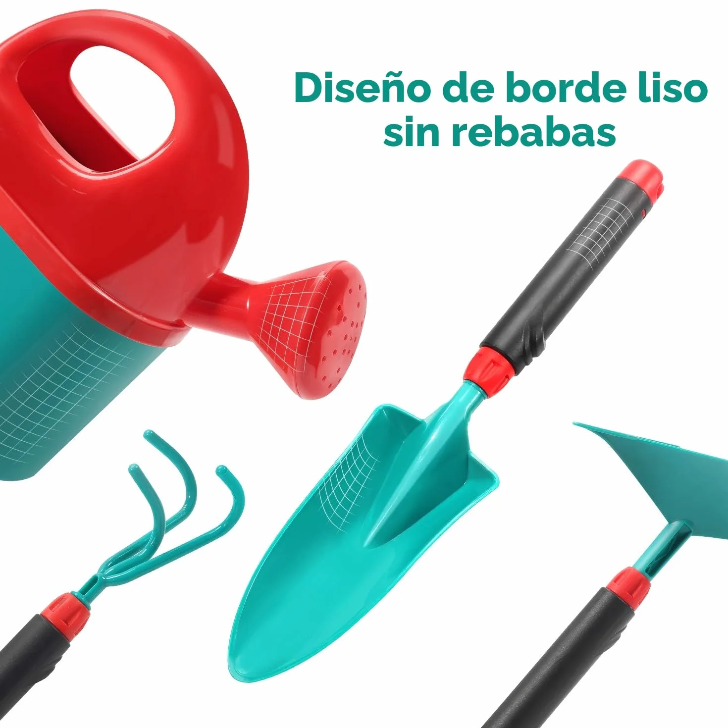 CUTE STONE - Carretilla infantil para niños, juego de herramientas para jardinería, juguetes de jardín con carretilla, guantes, rastrillo de mano, pala, doble azada, juguetes para interior y exterior