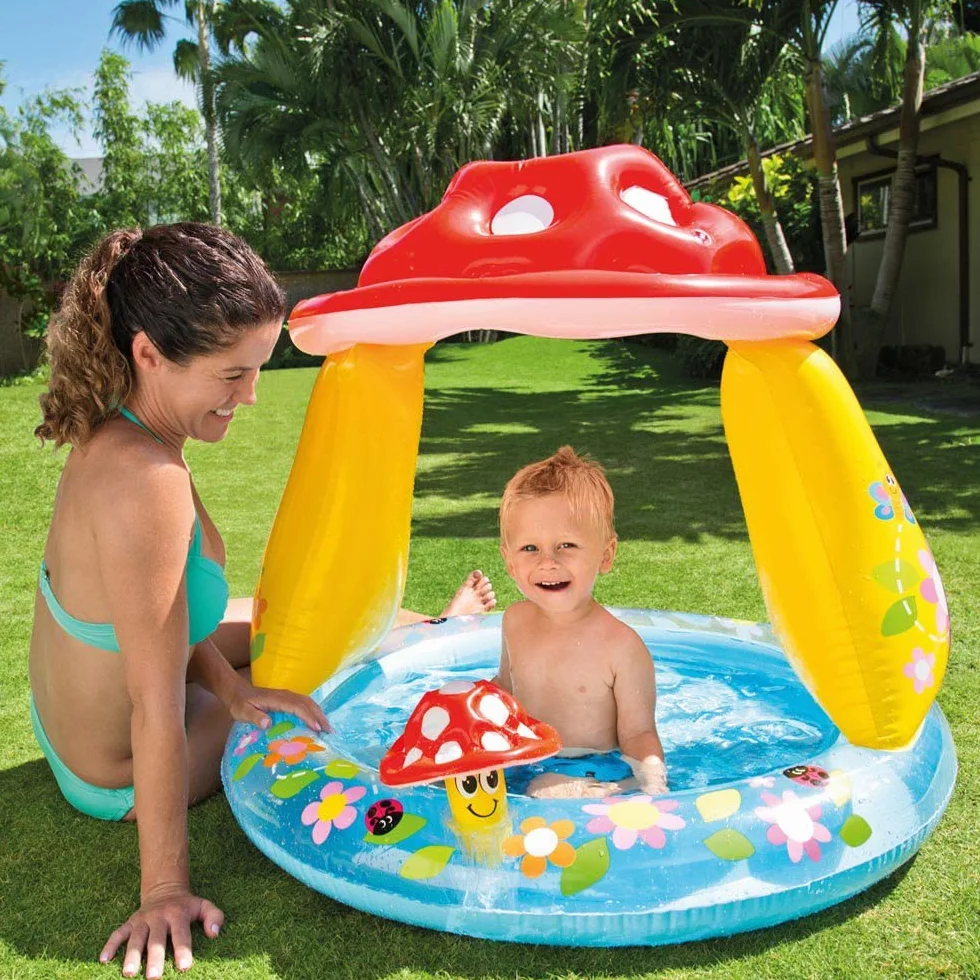 Intex Piscina Bebé con Parasol 102 x 102 x 89 cm Multicolor