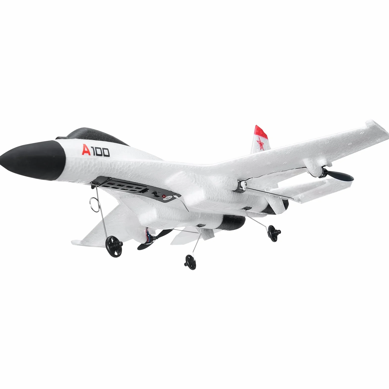 VEVOR Avión RC Avión de Control Remoto de 4 Canales de 2,4 GHz con Estabilizador Giroscópico de 6 Ejes Avión de Combate Listo para Volar Juguete con 2 Baterías para Adultos, Niños, Principiantes