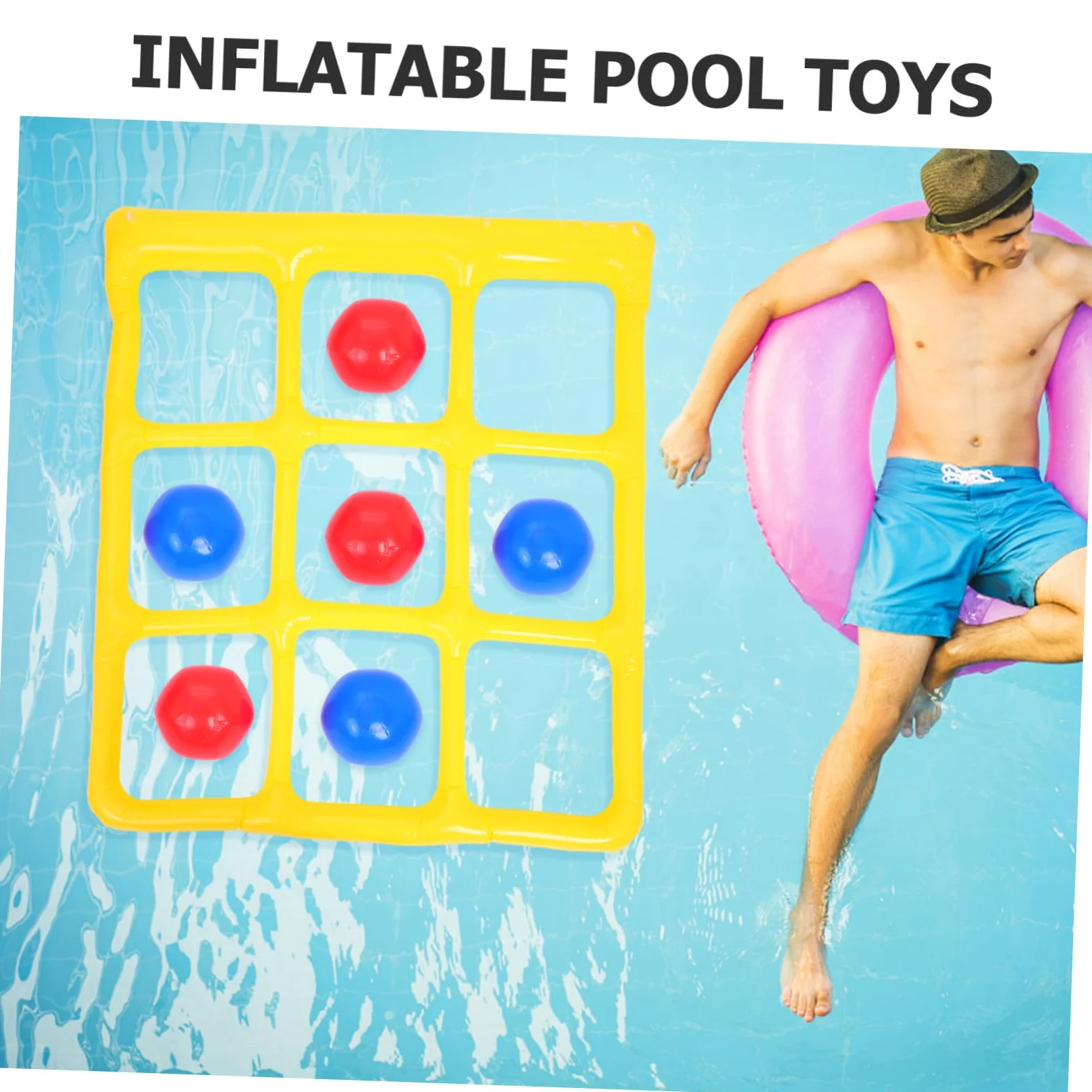 Juguetes Acuáticos Inflables para Piscina, Juego 1 Set PVC | 9 Cuadrículas, Fácil de Inflar y Desinflar, Decoracion Verano, para Niños y Adultos