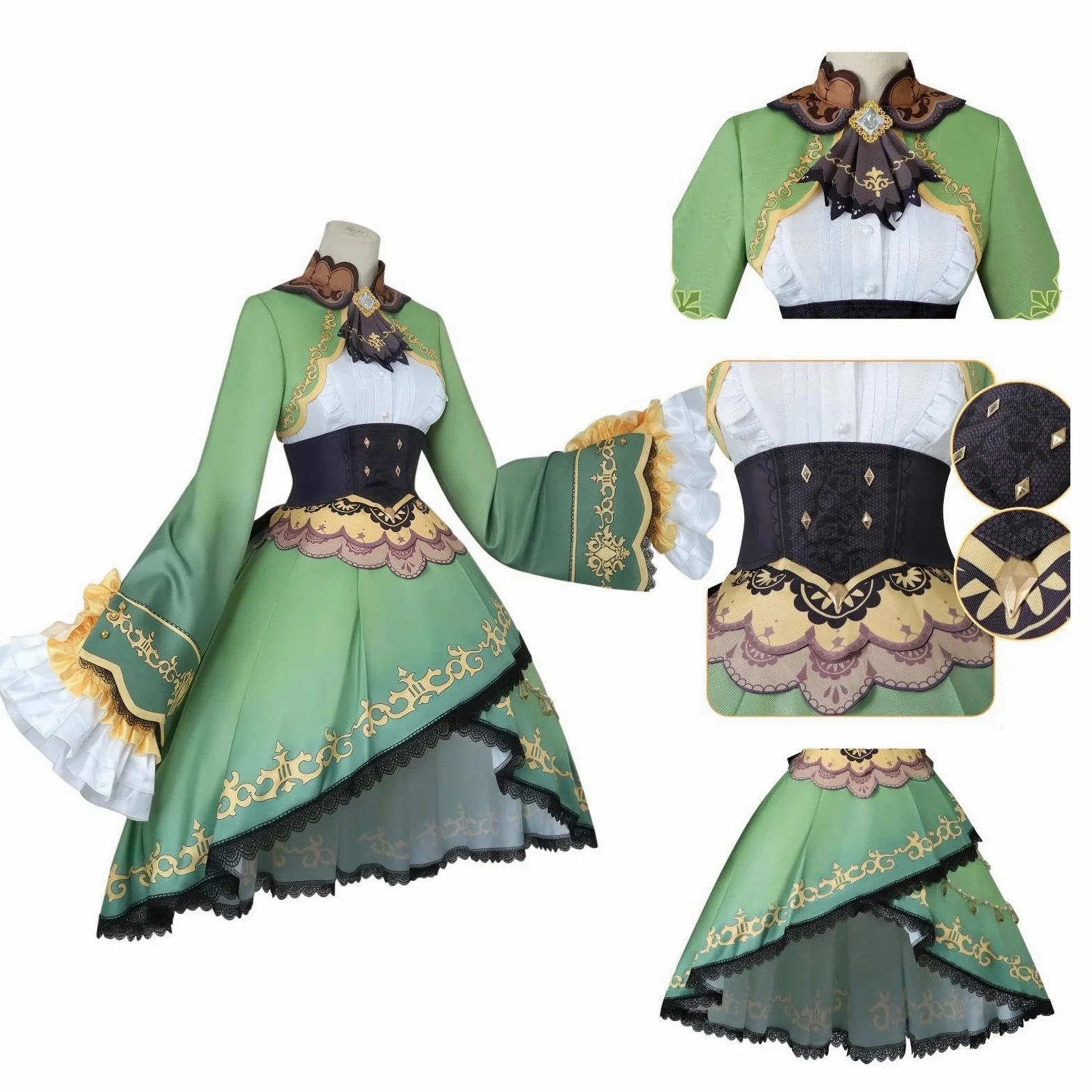 Cosplay Anime Hombre Mujer Adulto Halloween Comic Con Uniforme Roles | Conjunto completo – Incluye chaqueta verde con cierre, pantalón a juego y corbata. Todo lo necesario para un cosplay