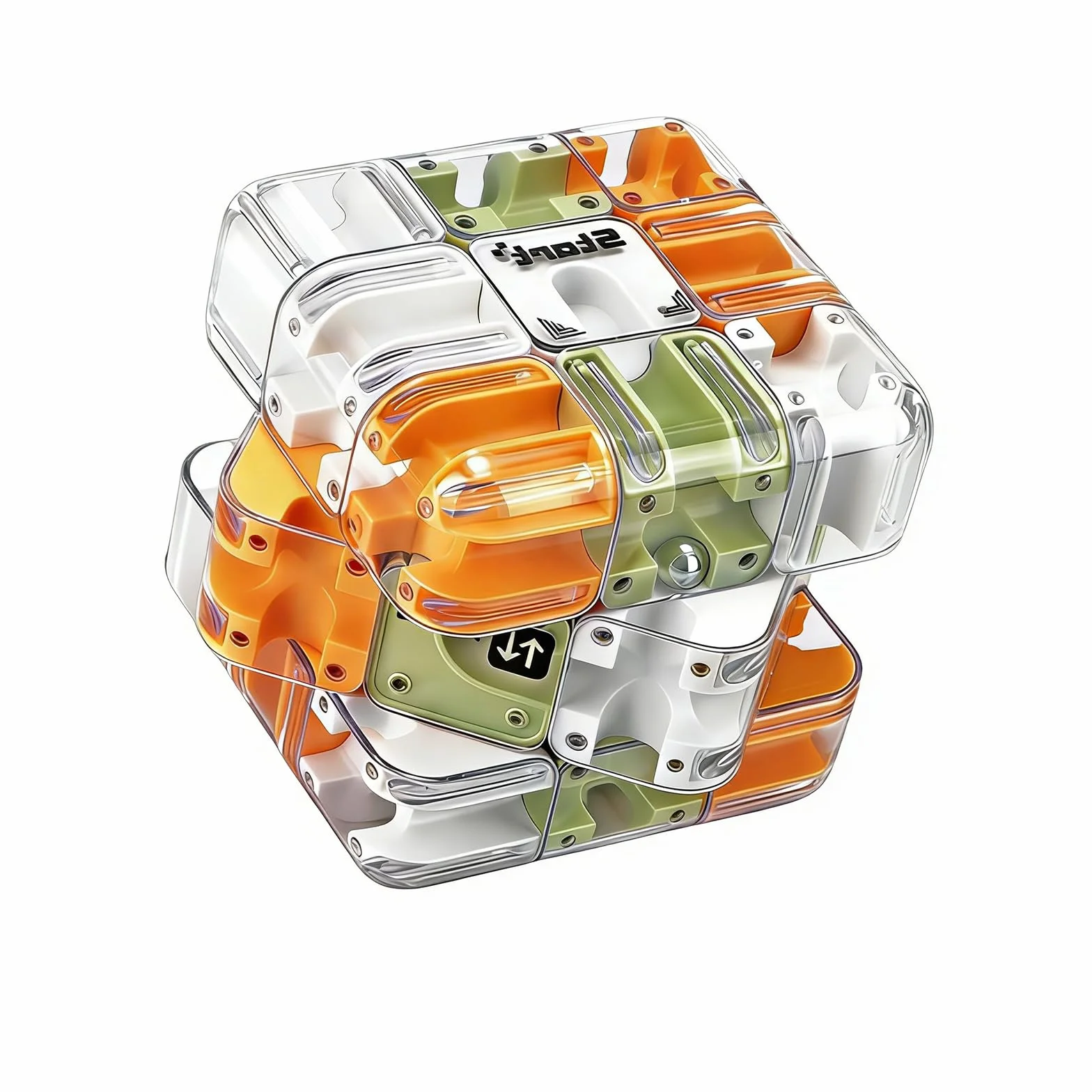 Laberinto de Bolas 3D Grande Rompecabezas Cubo Labyrinth Maze Juguete Educativo para Aliviar el Estrés Naranja
