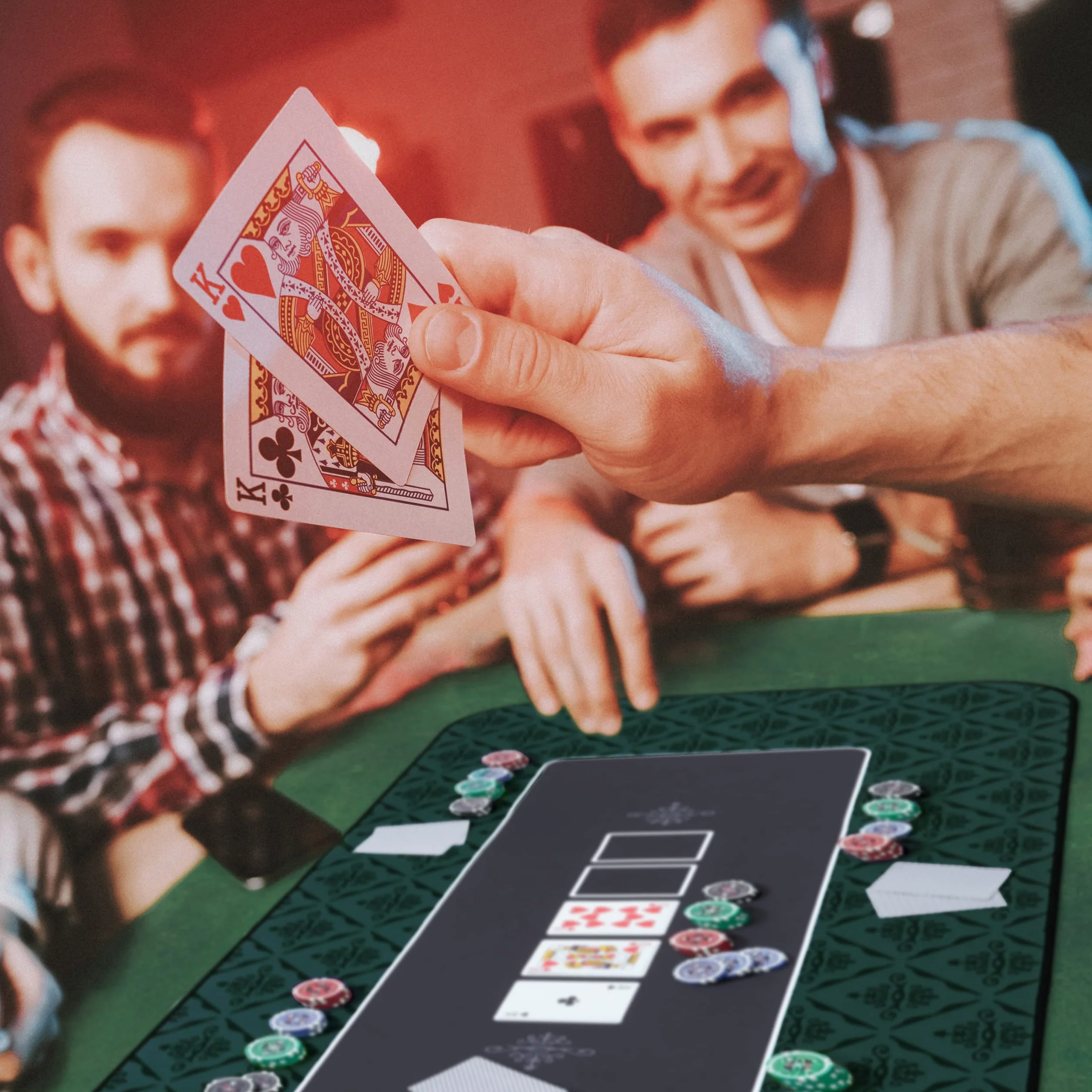 Relaxdays Tapete de Póker 100 x 60 cm, Texas Holdem, Casino, Mantel Mesa Póquer Grande, Antideslizante, Poliéster, Negro
